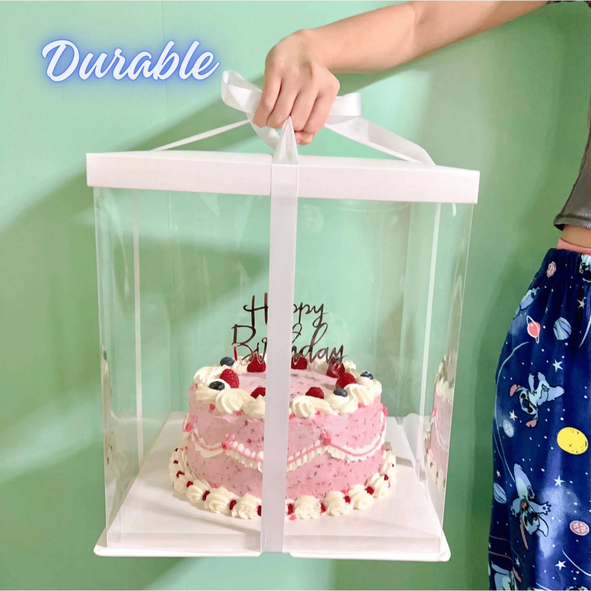 12 Inches Square Tall Clear Cake Boxes With Sturdy Lid - Square Cake box