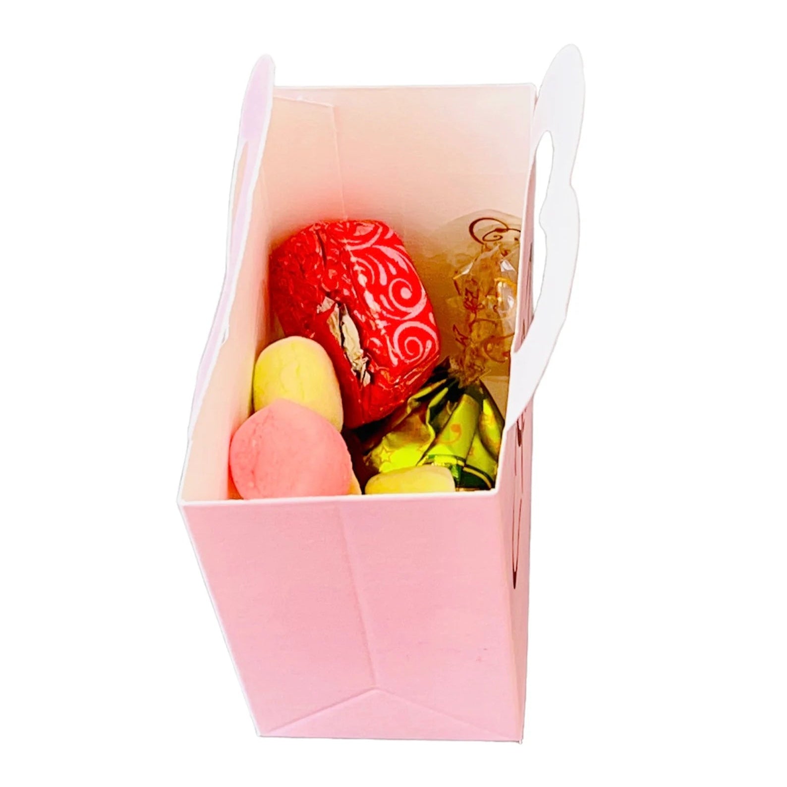 50 PCs Pink Double Hearts Favor Boxes With Tags -