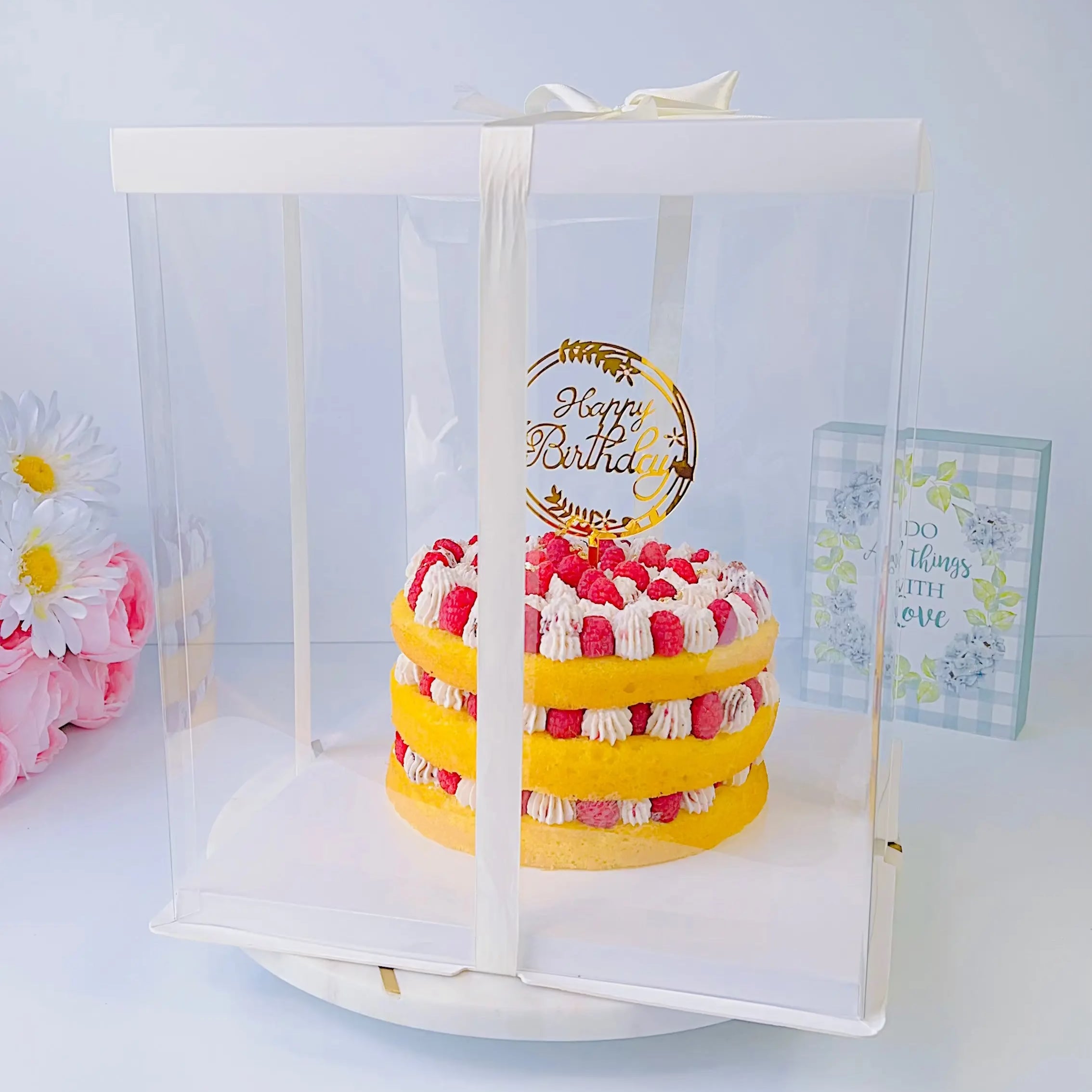 12 inch clear cake box