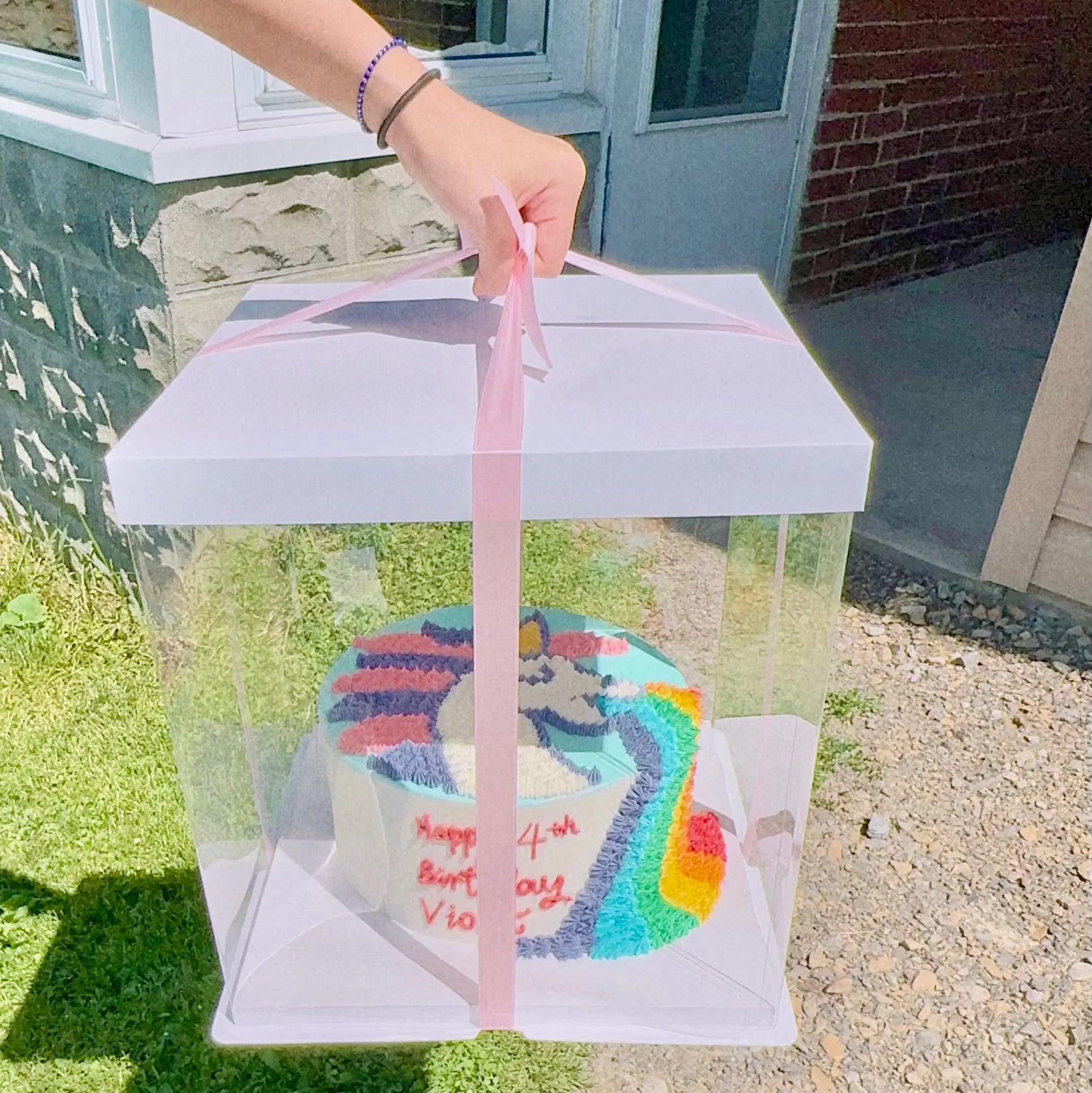 12 inch clear cake box