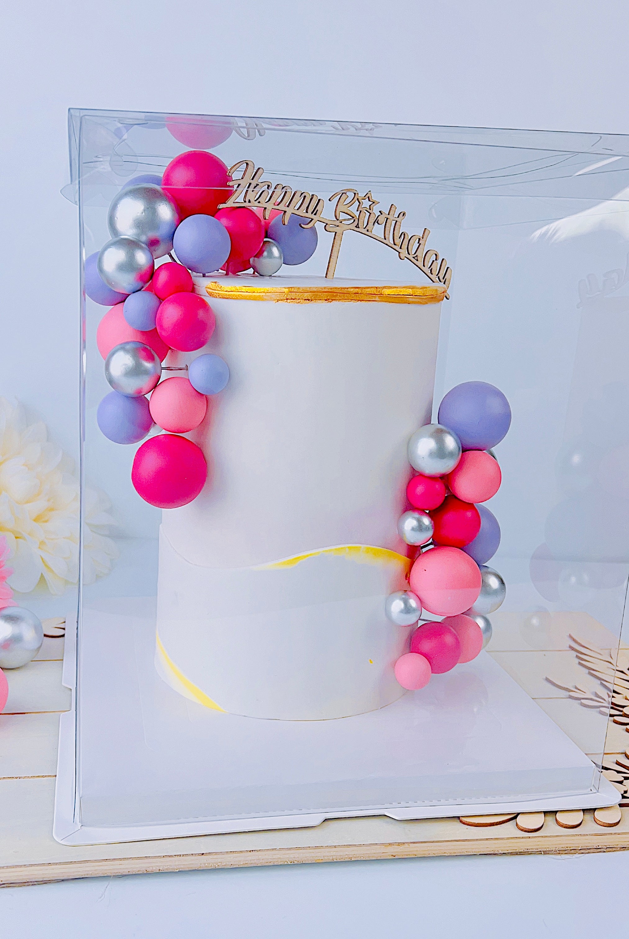 Extra Tall Clear Square Cake Box 10"L x 10"W x 12"H
