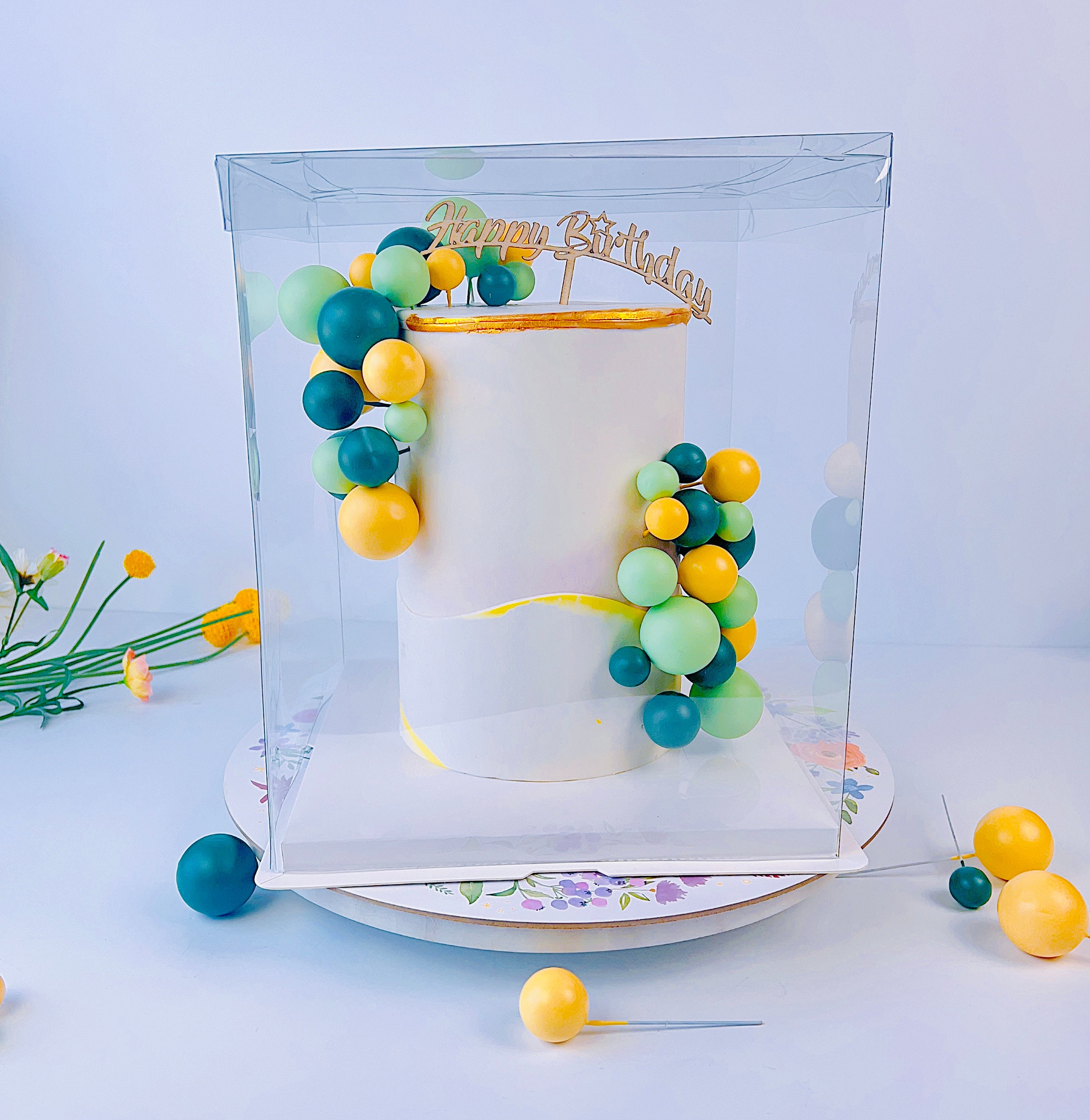 Extra Tall Clear Square Cake Box 10"L x 10"W x 12"H