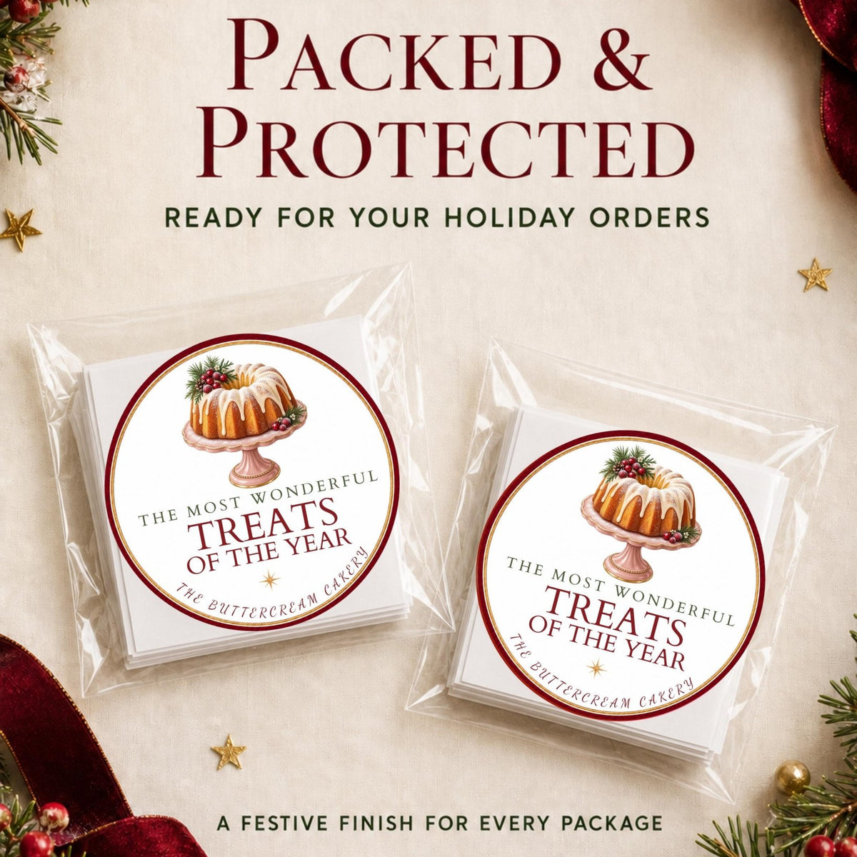 Baking Stickers, Personalized Christmas Kitchen Labels, Holiday Cookie Packaging Seals, Custom Baked With Love Designs