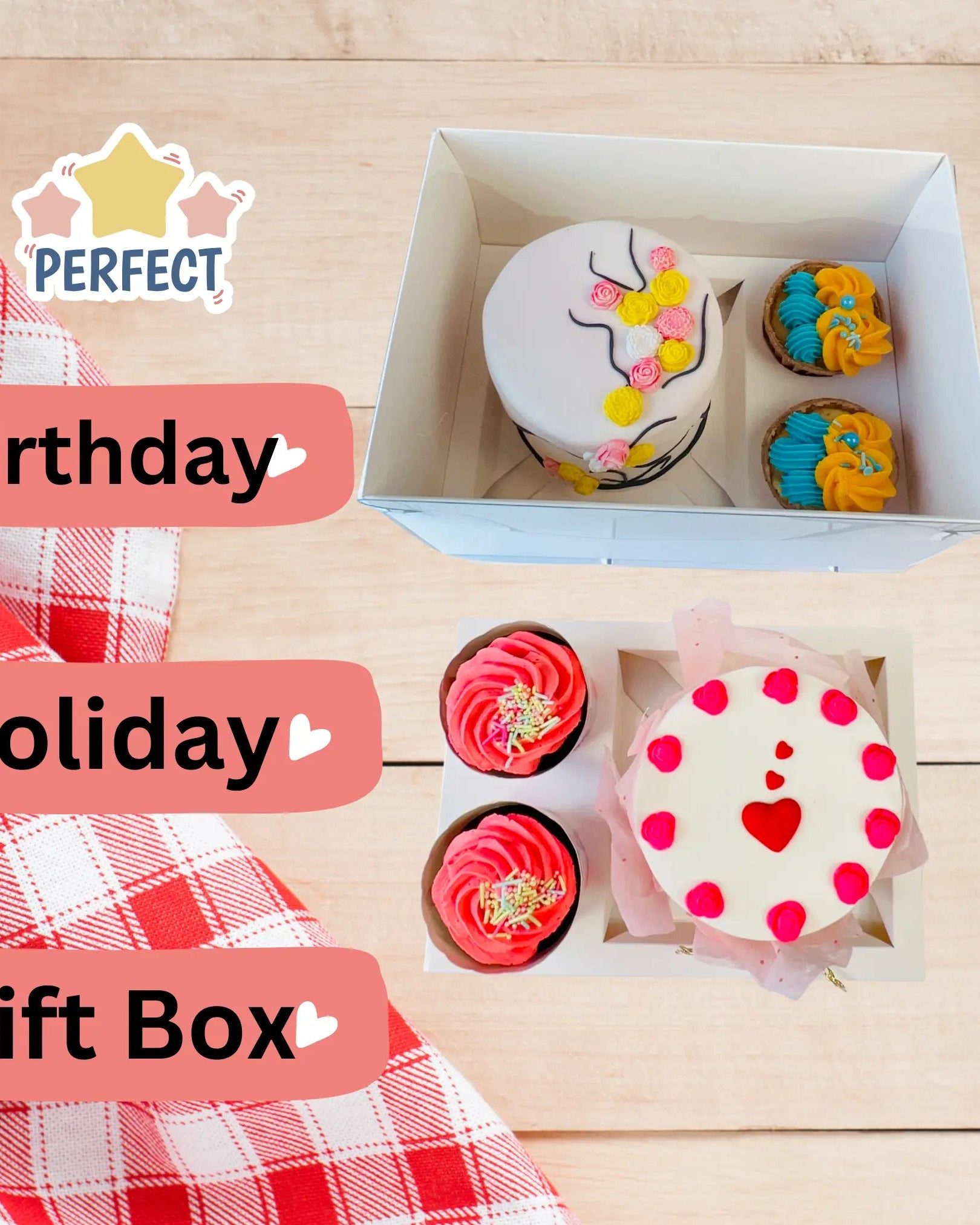 Cake and Cupcakes Bento Boxes With Clear Lid and 2 Cupcake Holes - Sweet Degrees Kitchen