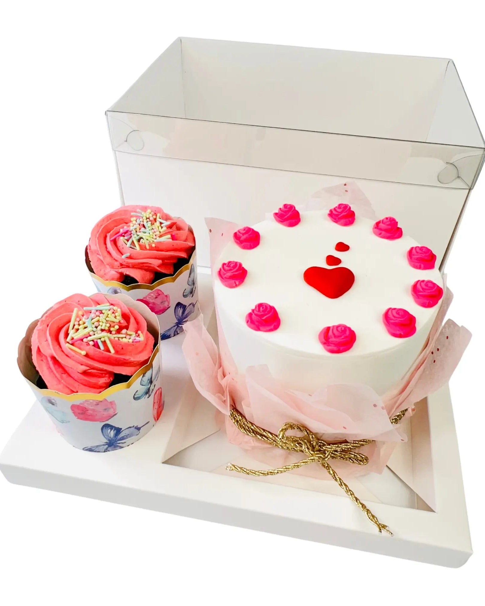 Cake and Cupcakes Bento Boxes With Clear Lid and 2 Cupcake Holes - Sweet Degrees Kitchen