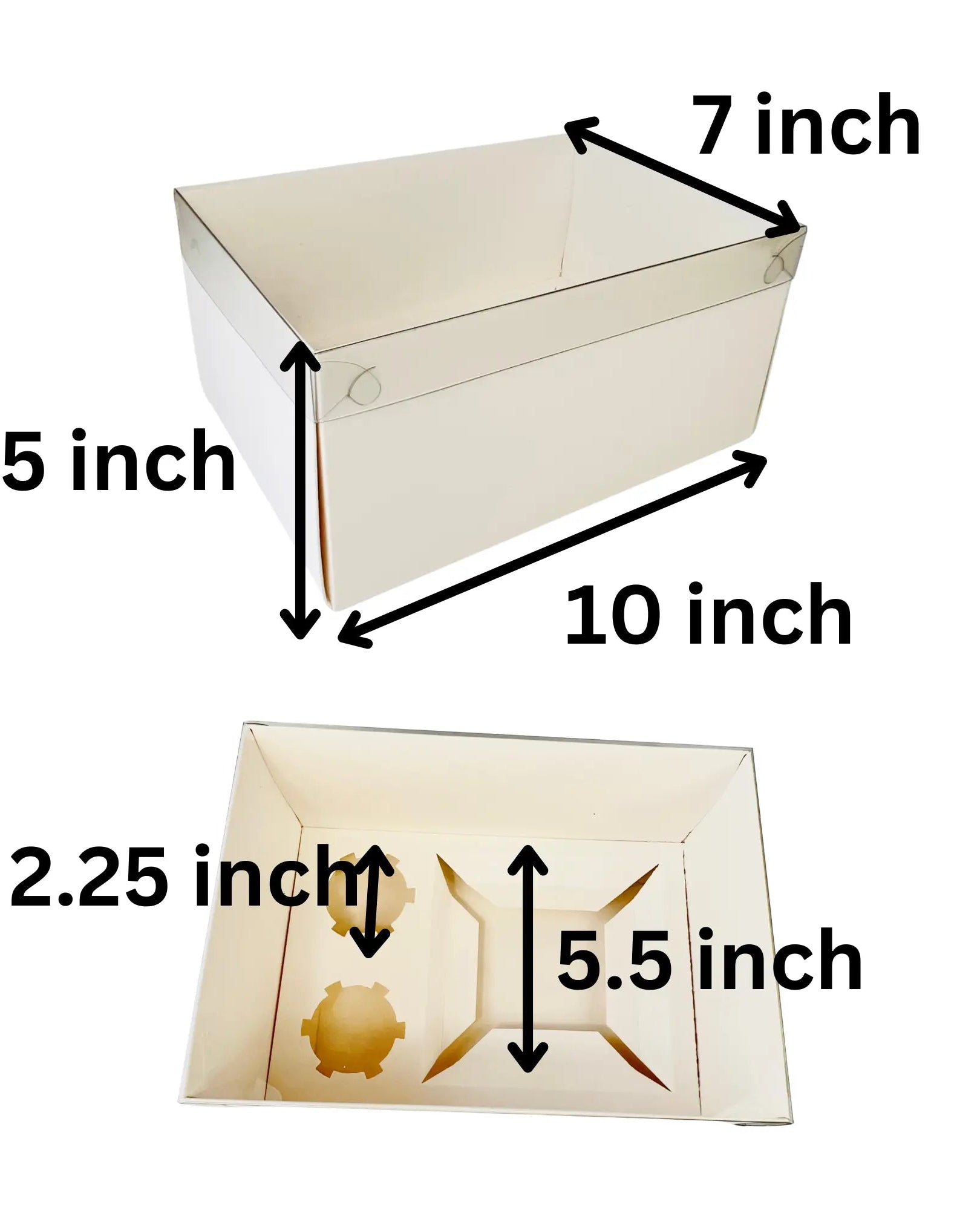 Cake and Cupcake Bento Boxes with Clear Lid 1 Cake and 2 Cupcakes - Cupcake boxes