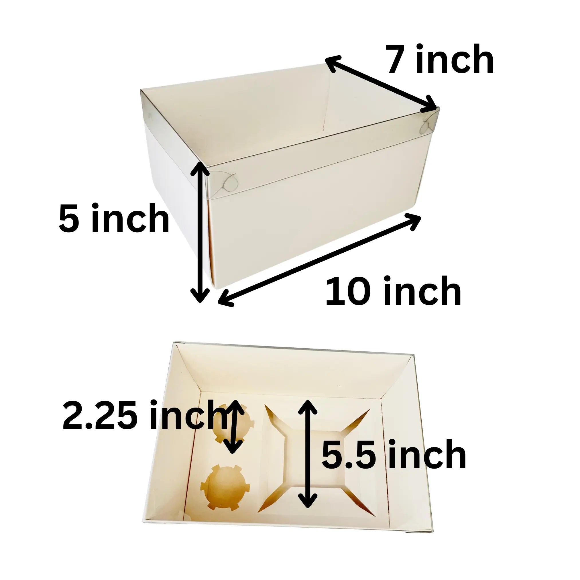 Cake and Cupcakes Bento Boxes With Clear Lid and 2 Cupcake Holes - Sweet Degrees Kitchen