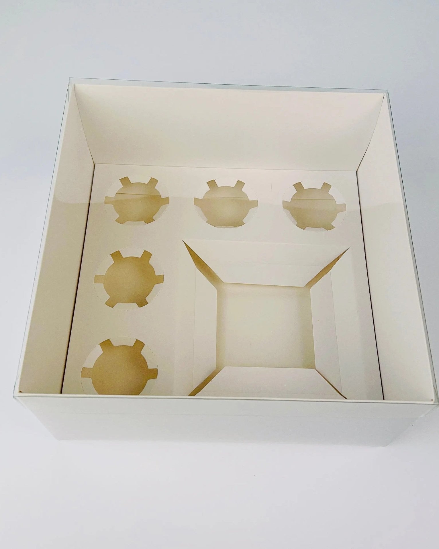 Cake and Cupcakes Bento Boxes With Clear Lid and 5 Cupcake Holes - cakecupake5Sweet Degrees Kitchen