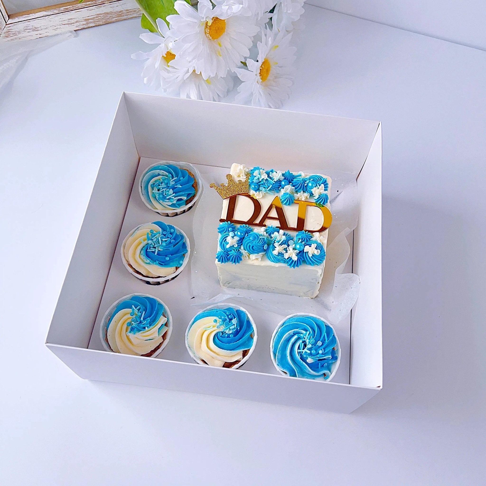 Cake and Cupcake Bento Box Clear Lid 1 Cake and 5 Cupcakes - Cupcake boxes