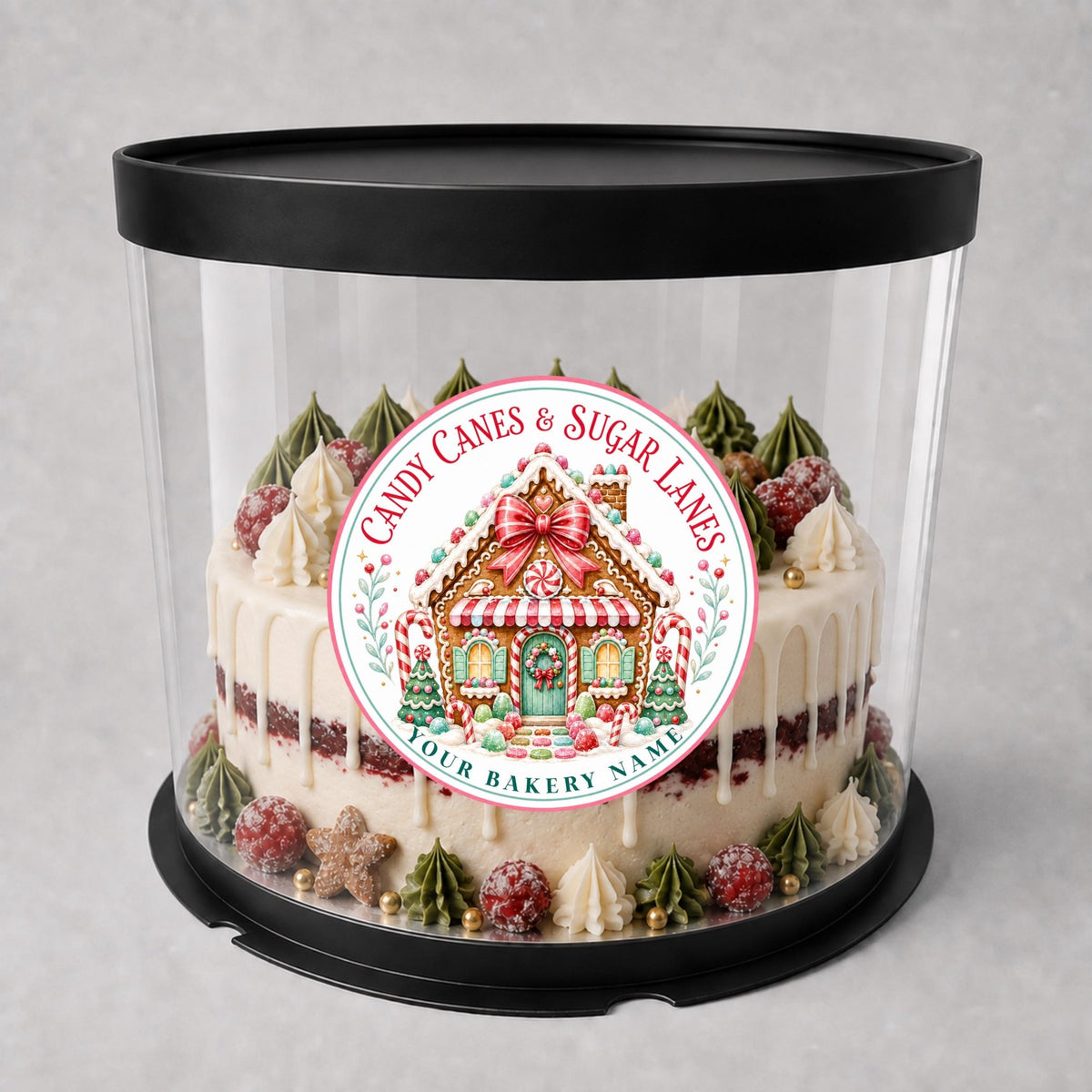 Personalized Christmas Bakery Labels, Round Holiday Treat Packaging Stickers, Custom Cookie Box Seals, Matte or Glossy