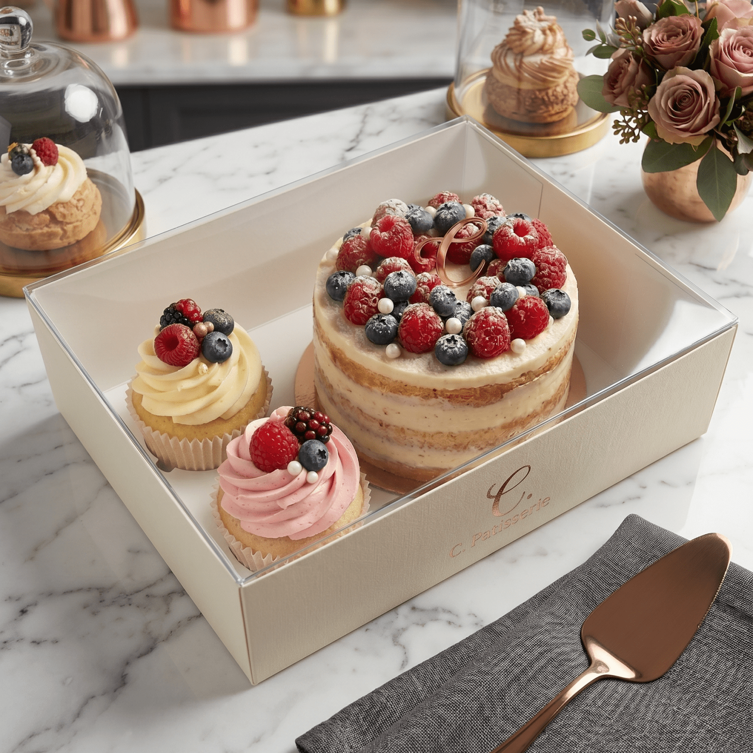 Clear Bento Cake Box 1 + 2 Cupcake Combo - variant_product_type