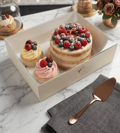 Clear Bento Cake Box 1 + 2 Cupcake Combo - variant_product_type