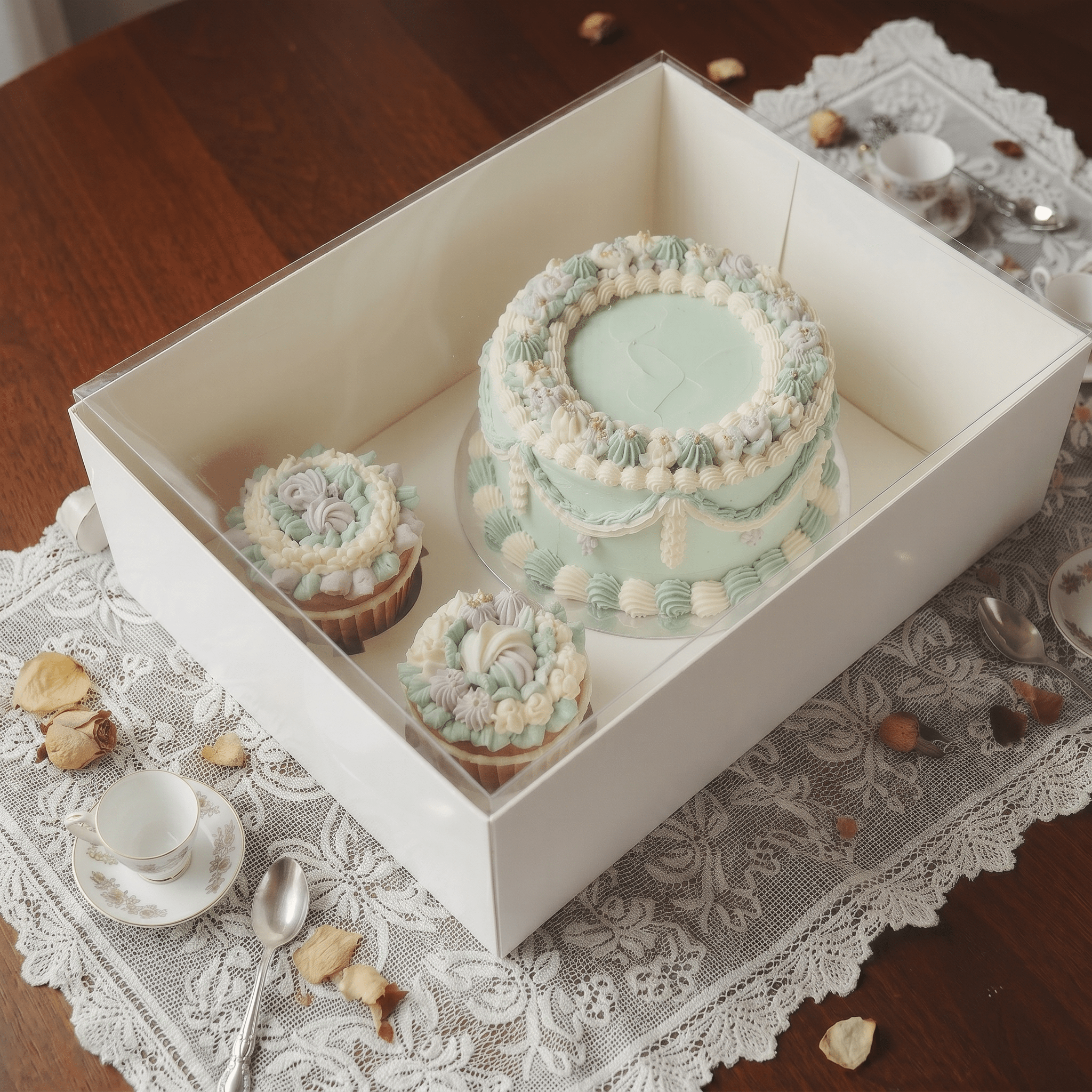 Clear Bento Cake Box 1 + 2 Cupcake Combo - variant_product_type