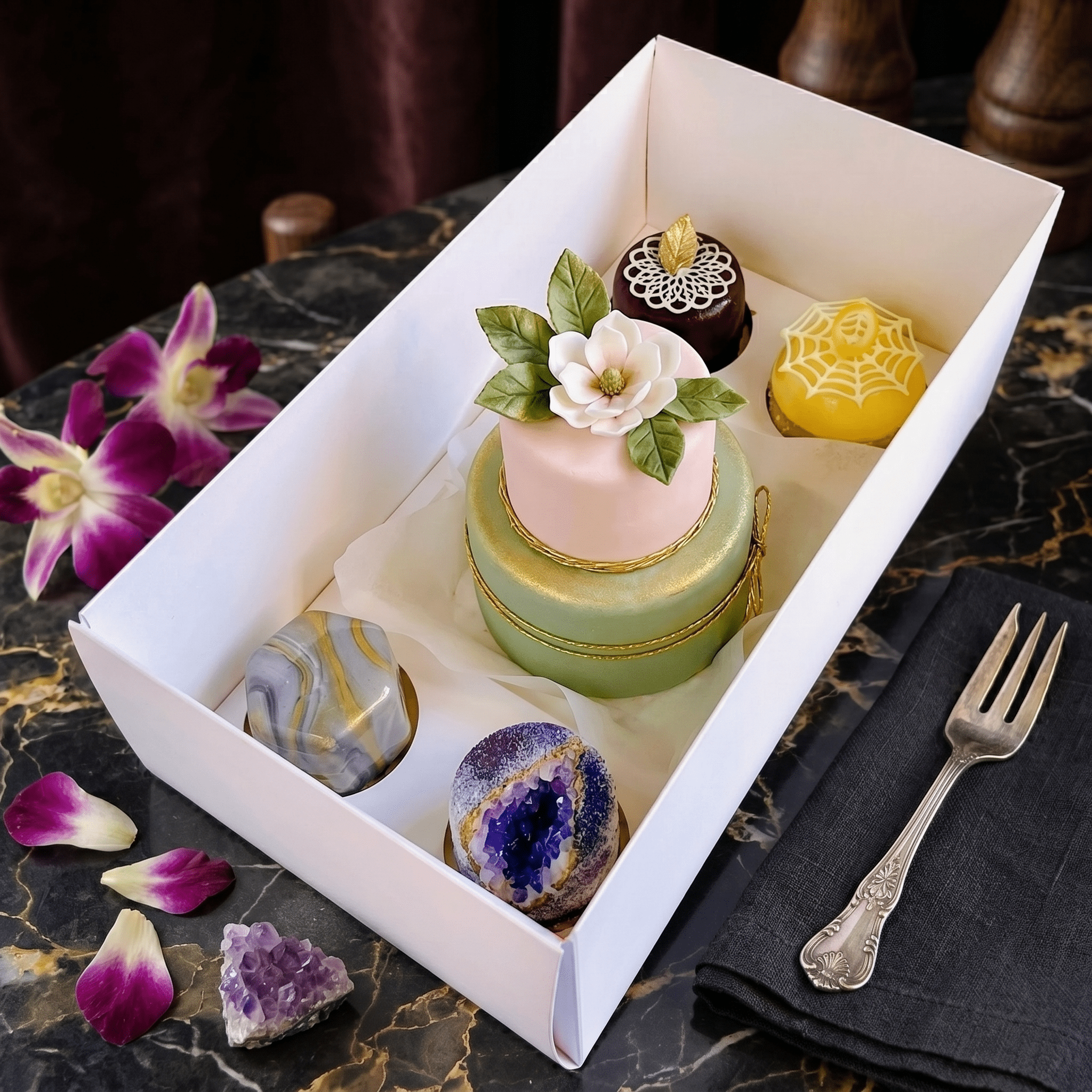 Clear Bento Cake Box 1 Cake and 4 Cupcakes Combo - variant_product_type