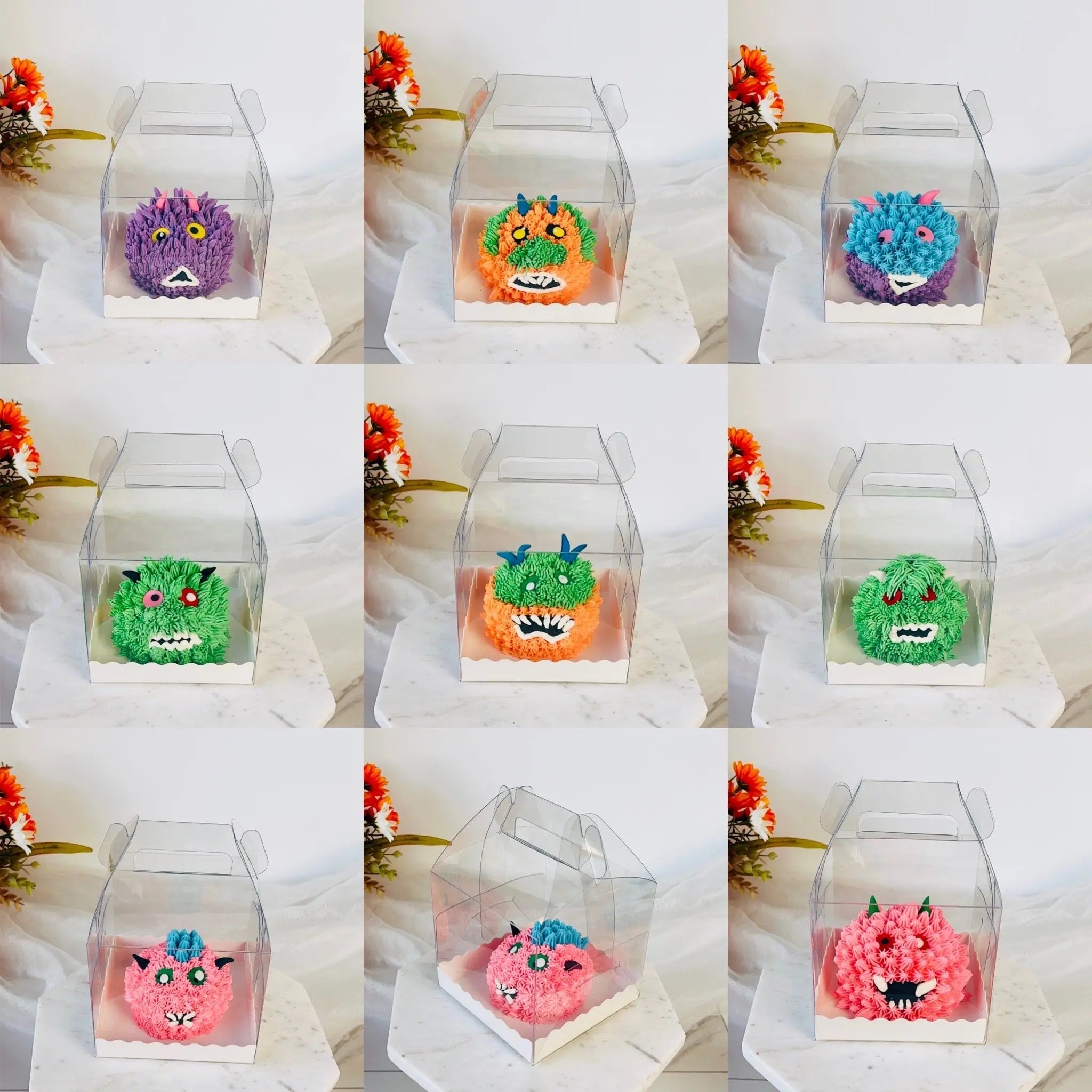 Clear Cake Desserts Boxes with Handle - H575 Square Cake box