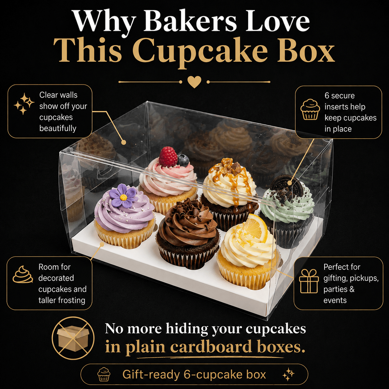 Clear Cupcake Boxes for 6 Cupcakes - variant_product_type
