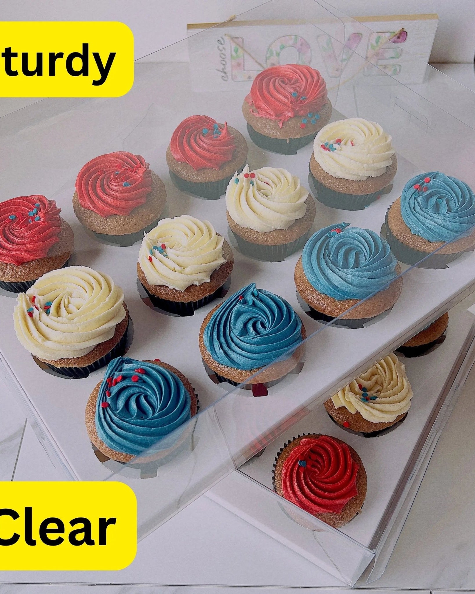 Clear Cupcake & Muffin Boxes with 12 Holes - cupcake12Sweet Degrees Kitchen