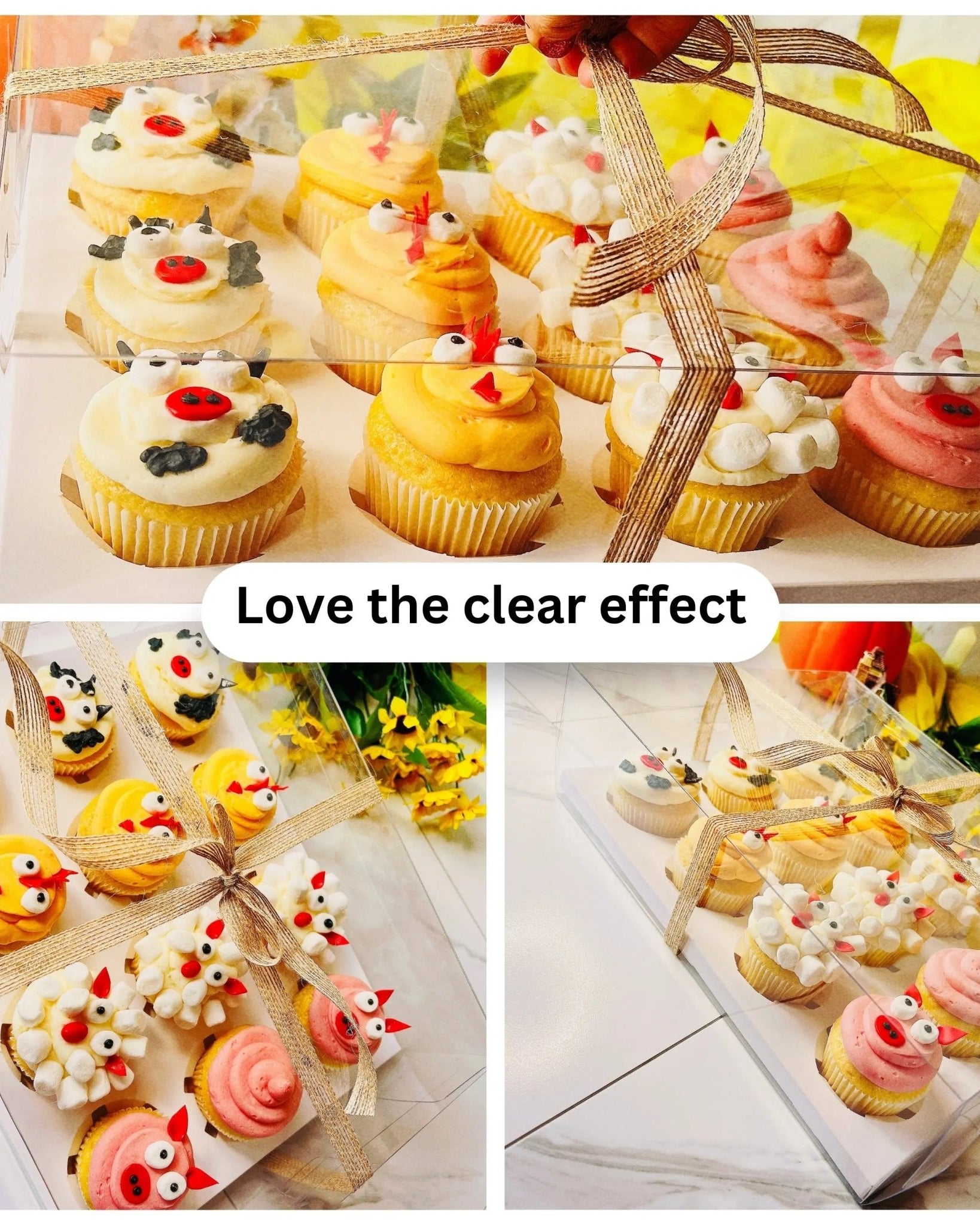 Clear Cupcake & Muffin Boxes with 12 Holes - cupcake12Sweet Degrees Kitchen