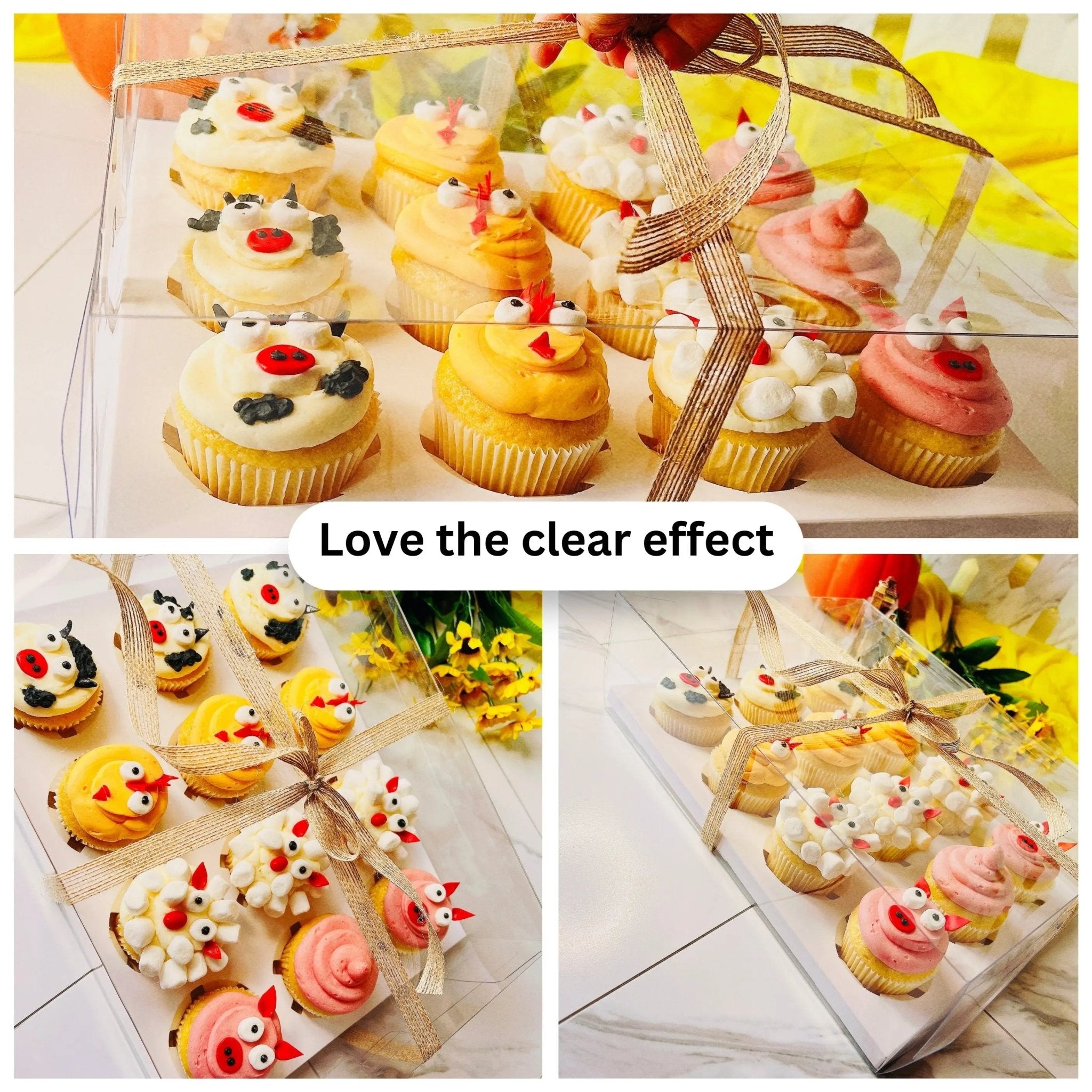 Clear Cupcake or Muffin Boxes for 12 Standard Cupcakes with Insert - Cupcake boxes