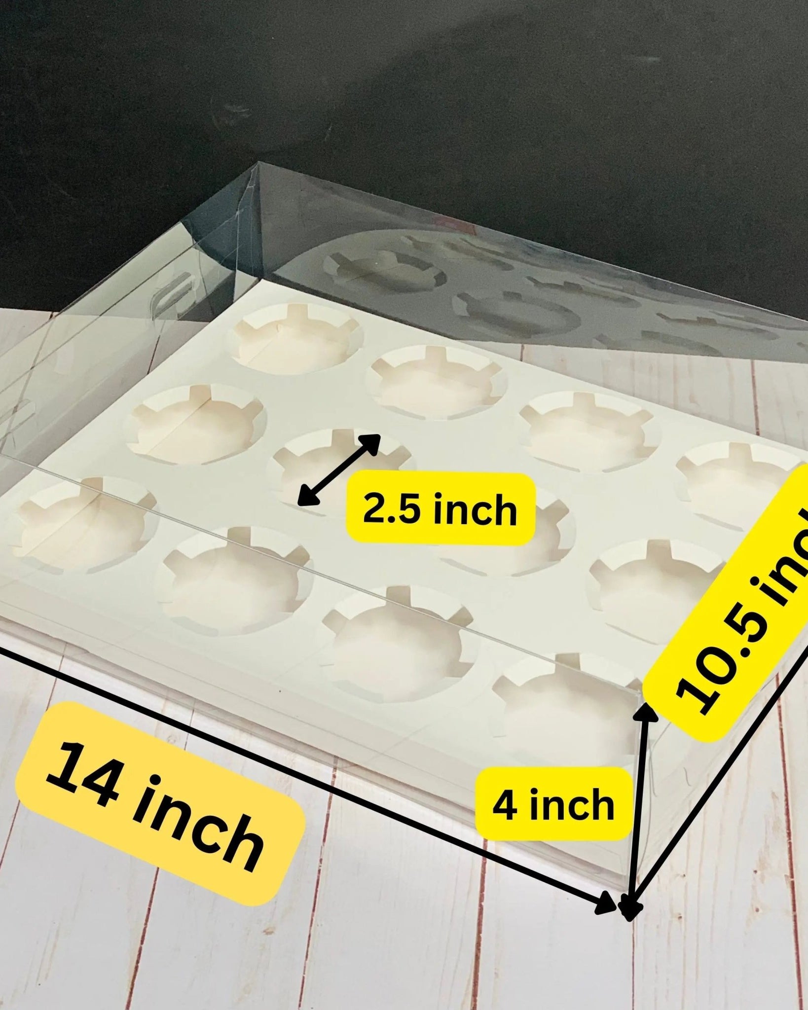 Clear Cupcake & Muffin Boxes with 12 Holes - cupcake12Sweet Degrees Kitchen