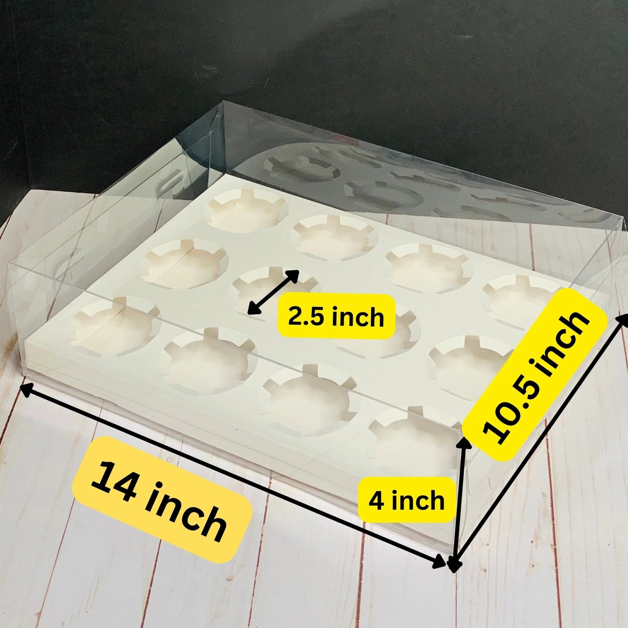 Clear Cupcake or Muffin Boxes for 12 Standard Cupcakes with Insert - Cupcake boxes