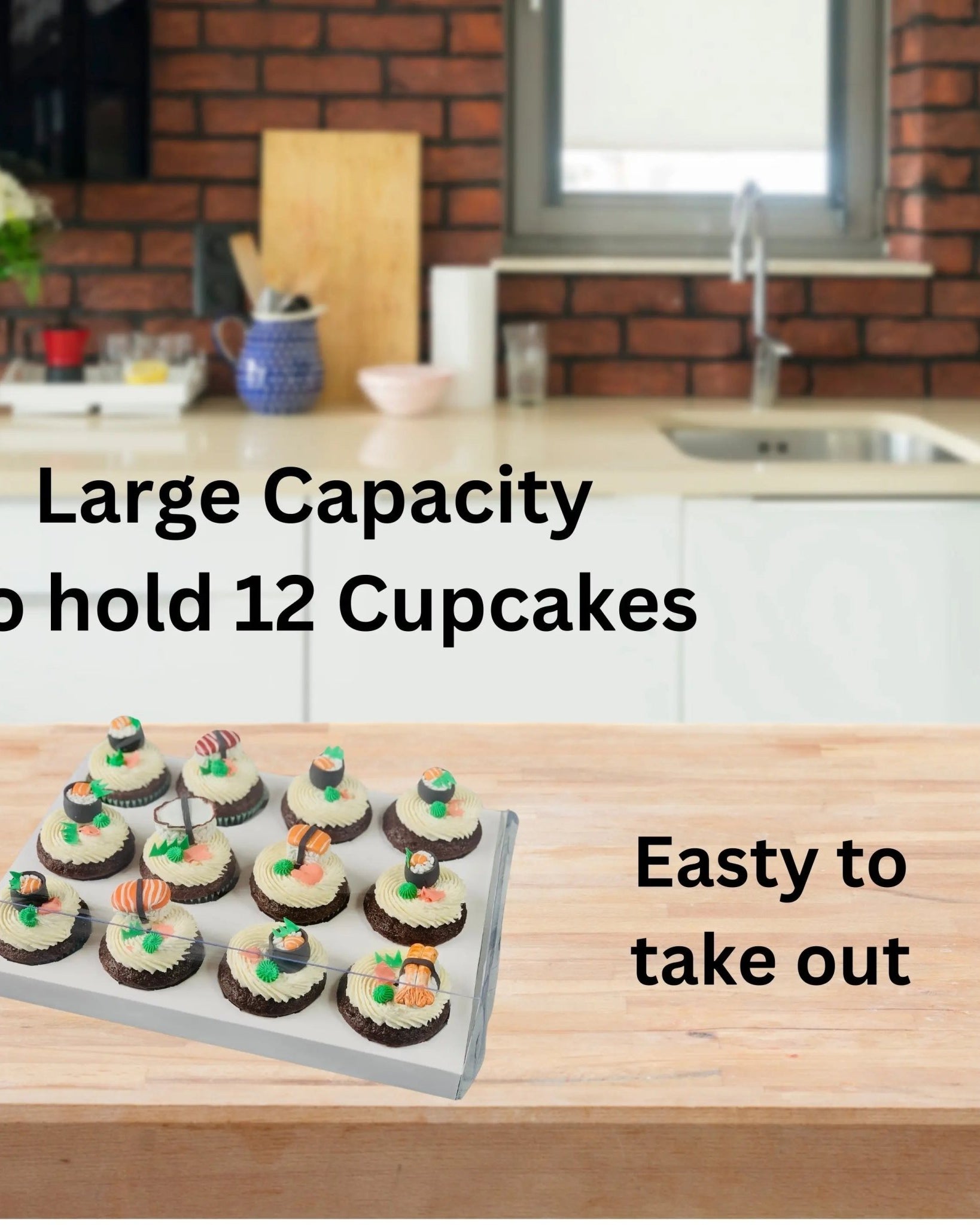 Clear Cupcake & Muffin Boxes with 12 Holes - cupcake12Sweet Degrees Kitchen