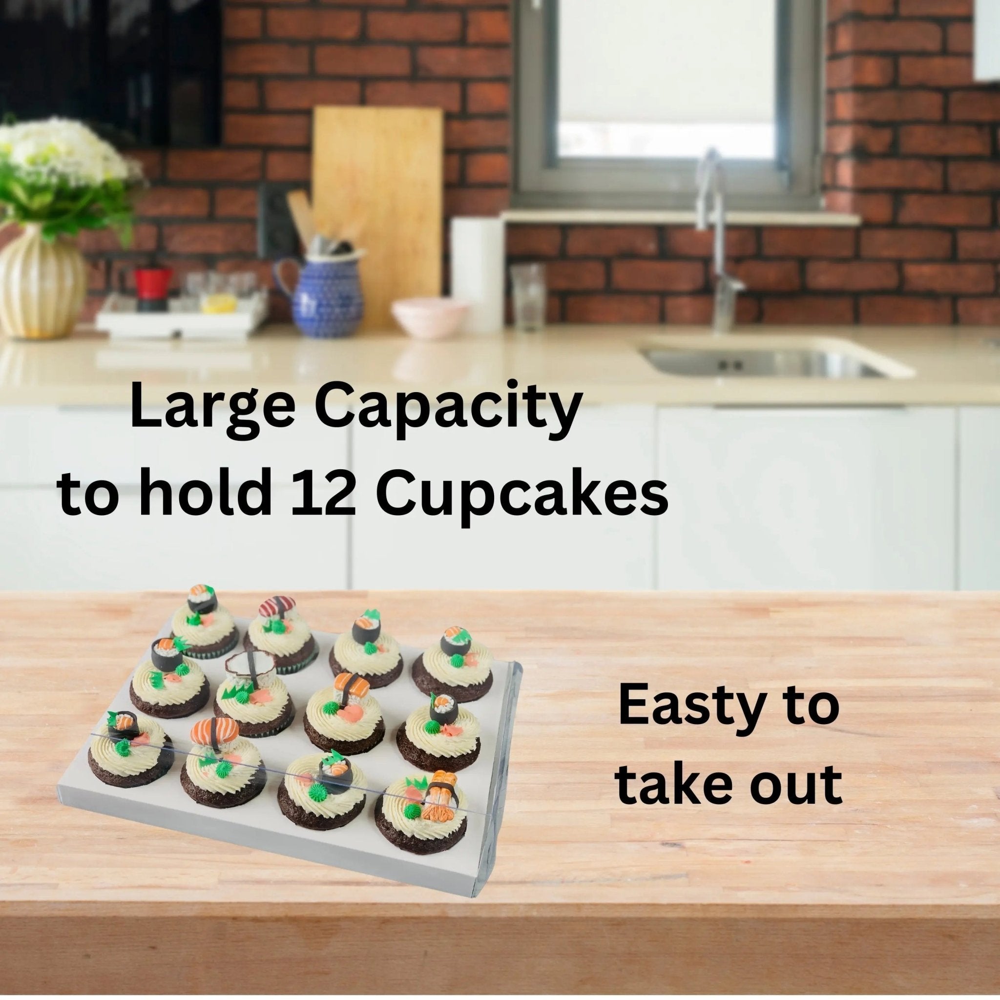 Clear Cupcake or Muffin Boxes for 12 Standard Cupcakes with Insert - Cupcake boxes