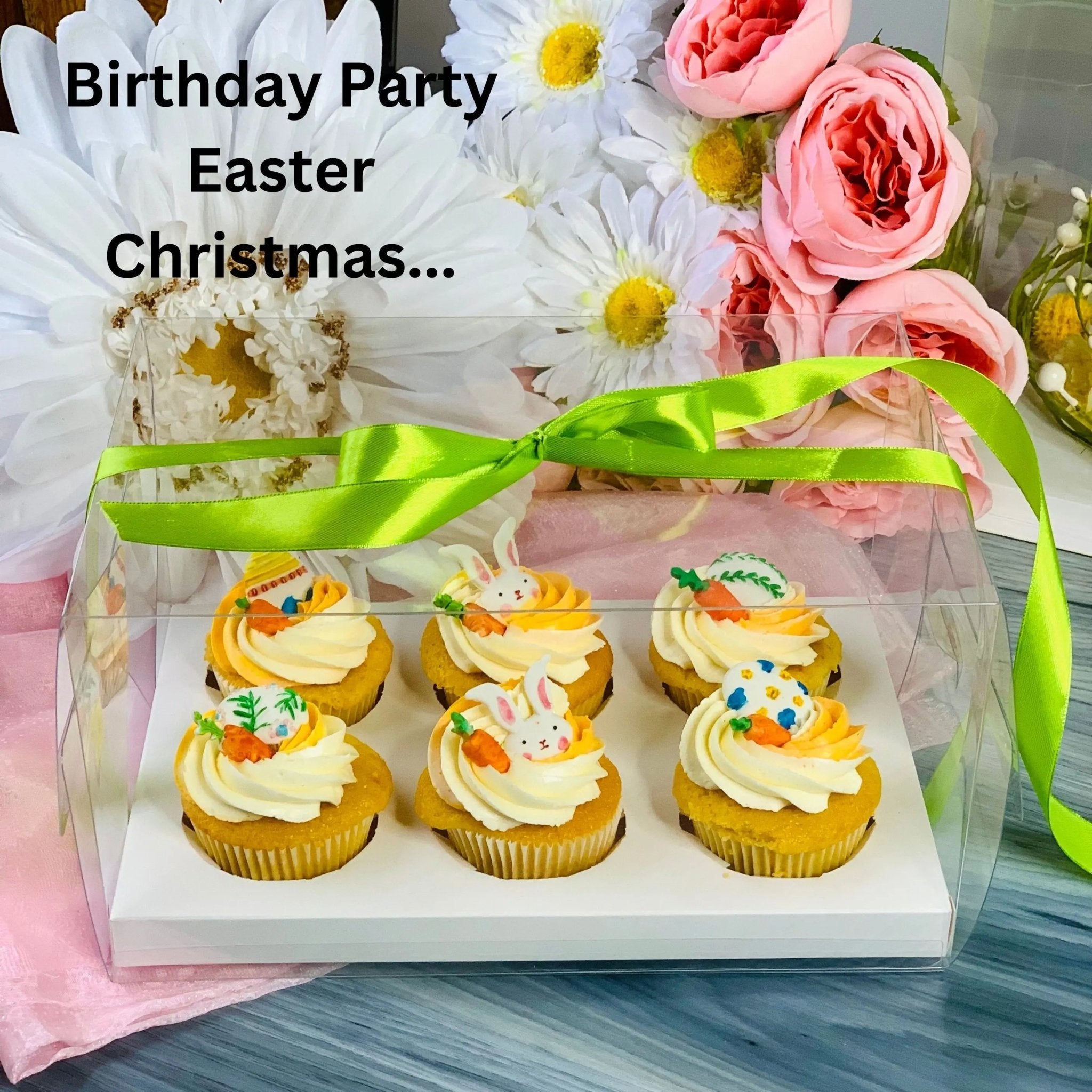 Clear Cupcake & Muffin boxes with 6 holes - Cupcake6 Cupcake boxes