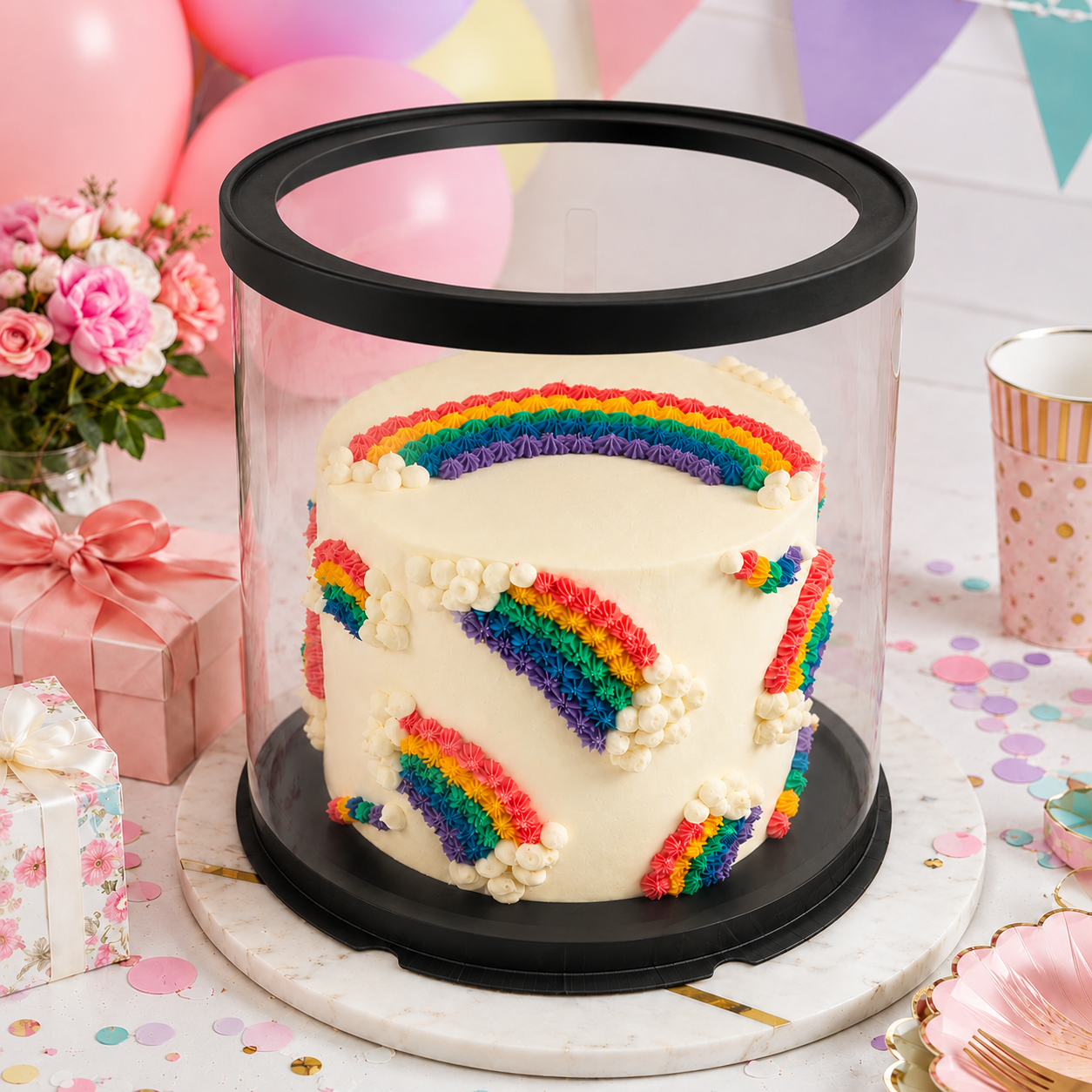Clear Round Cake Box 10 x 9.5 for Decorated Cakes & Events - variant_product_type
