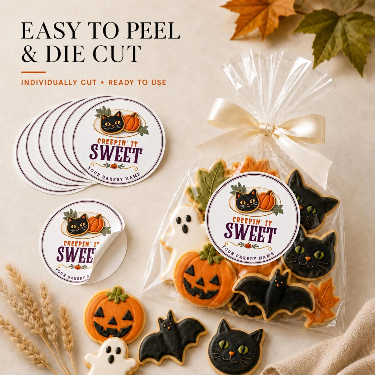 Creepin’ It Sweet Halloween Bakery Stickers & Labels - #variant_product_type#