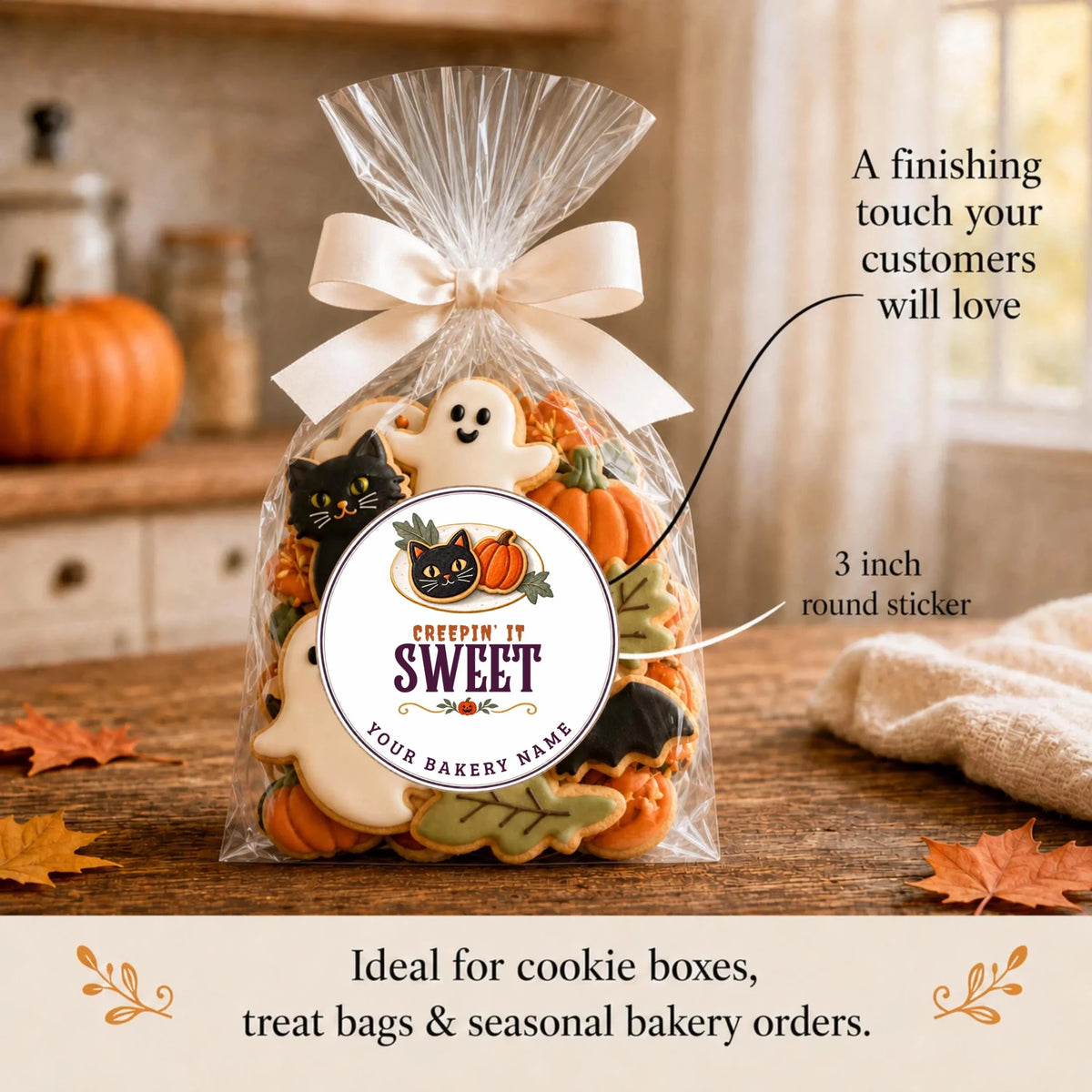 Creepin’ It Sweet Halloween Bakery Stickers & Labels - #variant_product_type#