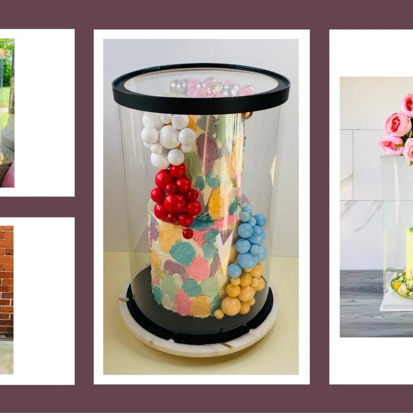 Extra Tall Clear Cake Box 11.75" x 17.75" - Round Cake Container with Lid for Tiered Cakes, Wedding Cakes & Tall Desserts - Round cake box