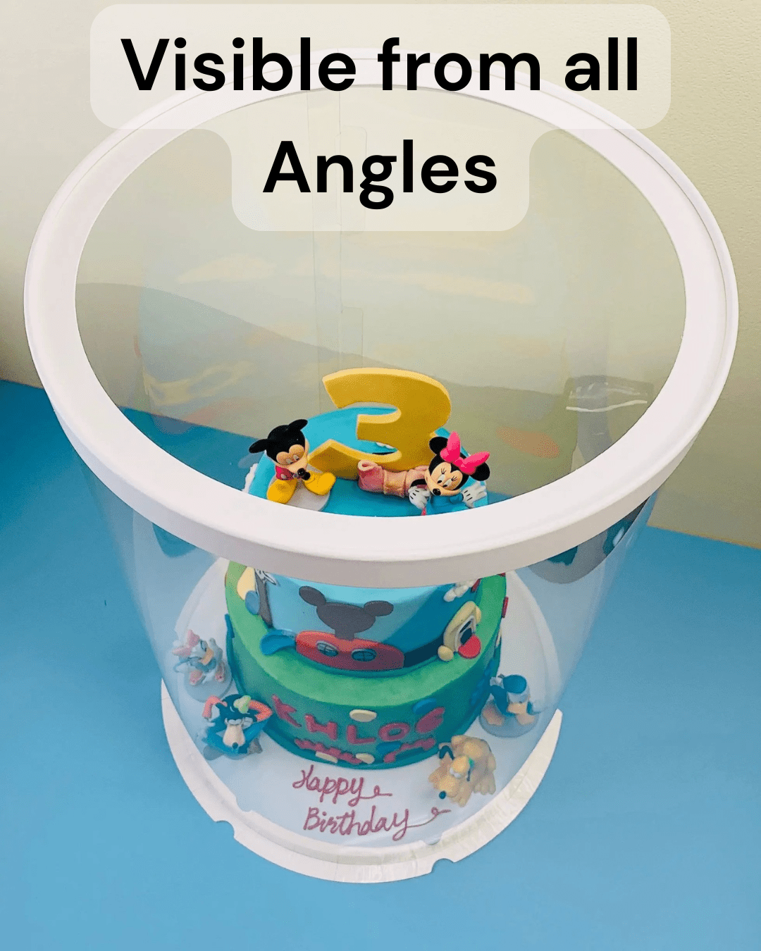 Extra Tall Clear Round Cake Box 12 x 18 for Tiered Cakes & Toppers - variant_product_type