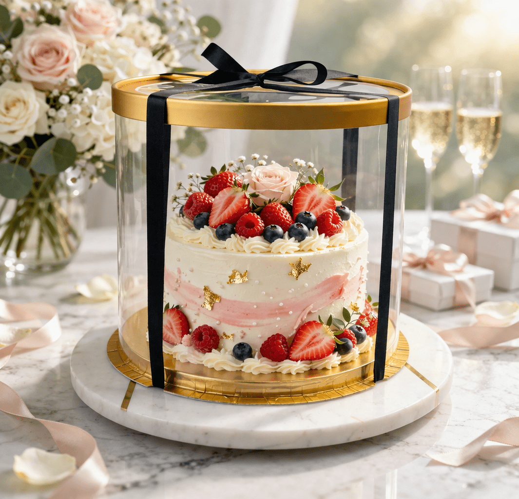 Extra Tall Clear Round Cake Box 8.5 x 11.75 for Tiered Cakes - variant_product_type