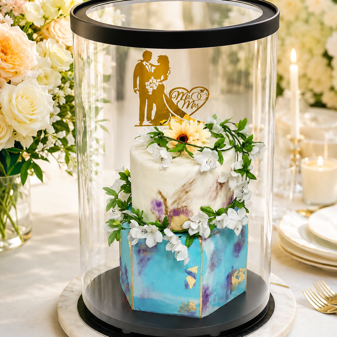 Extra Tall Clear Round Cake Box 8.5 x 17.5 for Tiered Cakes & Toppers - variant_product_type