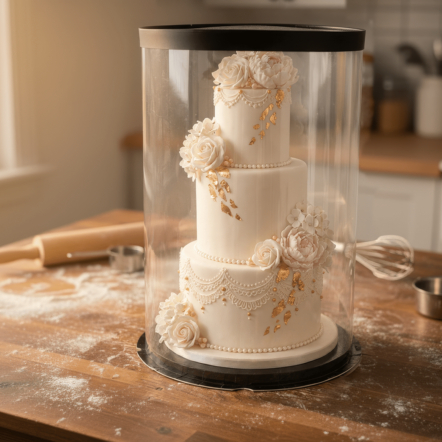 Extra Tall Round Clear Cake Box - 12 Inch Diameter x 18 Inch Tall - Round cake box