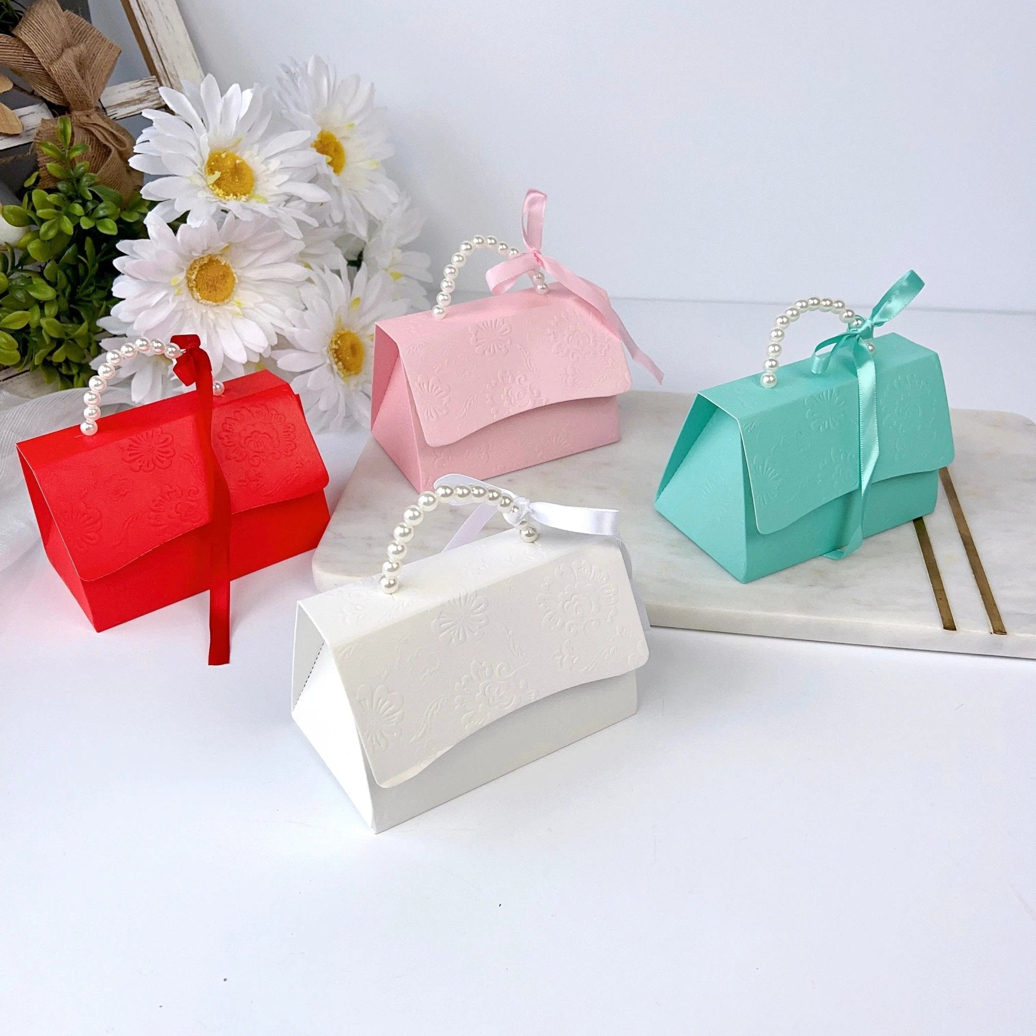 Handbag Wedding Favor Boxes Pearl Handle -Event Packaging – Sweet