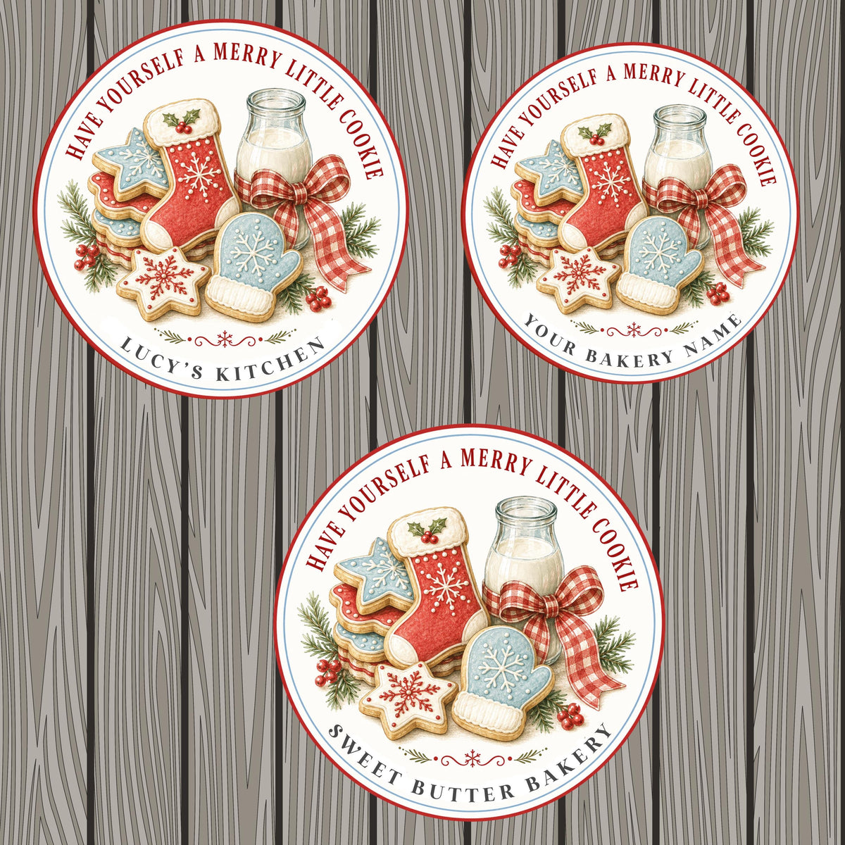 Personalized Christmas Baking Stickers, From the Kitchen of Labels, Holiday Baked Goods Packaging Labels, Custom Bakery Stickers