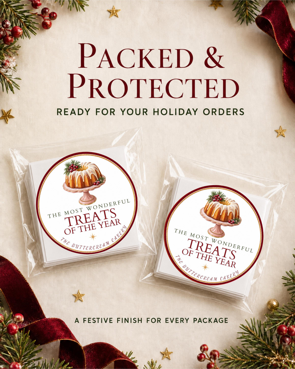 Baking Stickers, Personalized Christmas Kitchen Labels, Holiday Cookie Packaging Seals, Custom Baked With Love Designs
