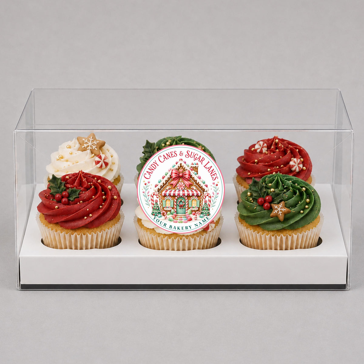 Personalized Christmas Bakery Labels, Round Holiday Treat Packaging Stickers, Custom Cookie Box Seals, Matte or Glossy