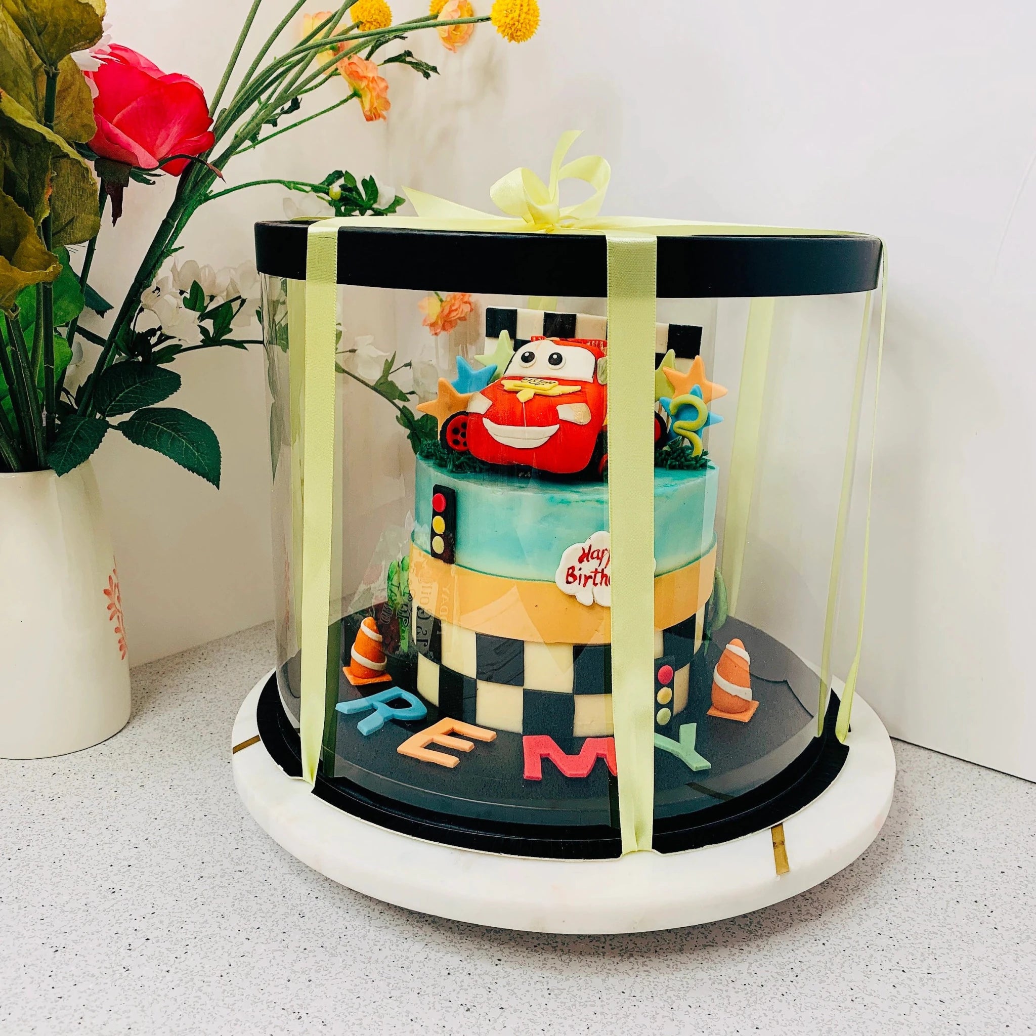 Large Round Clear Cake Box 12" - Transparent Cake Container with Lid for 2 - Tier Cakes, Wedding Cakes & Desserts - Round cake box