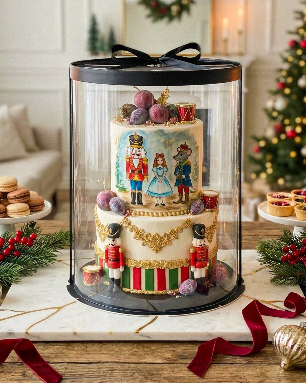 Large Round Tall Clear Cake Box - 12" D x 13.5" H - RW12135 Round cake box