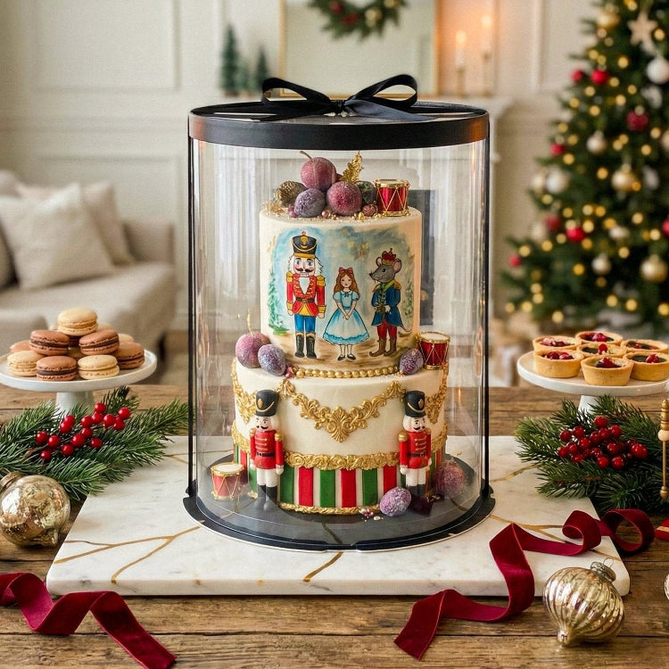 Large Round Tall Clear Cake Box - 12" D x 13.5" H - RW12135 Round cake box