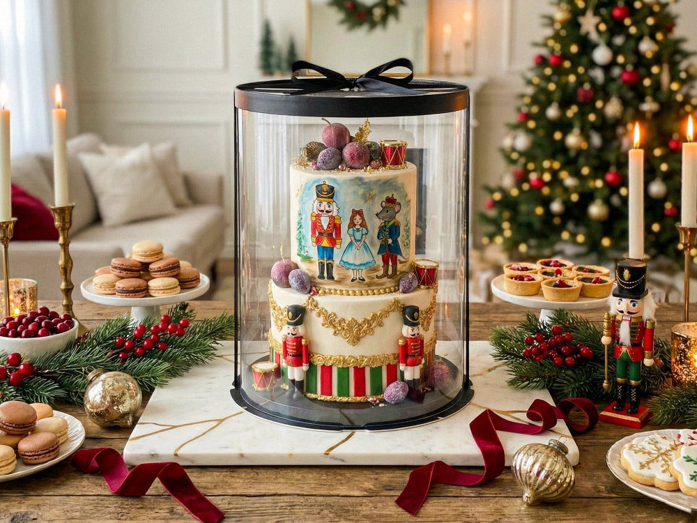 Large Round Tall Clear Cake Box - 12" D x 13.5" H - RW12135 Round cake box