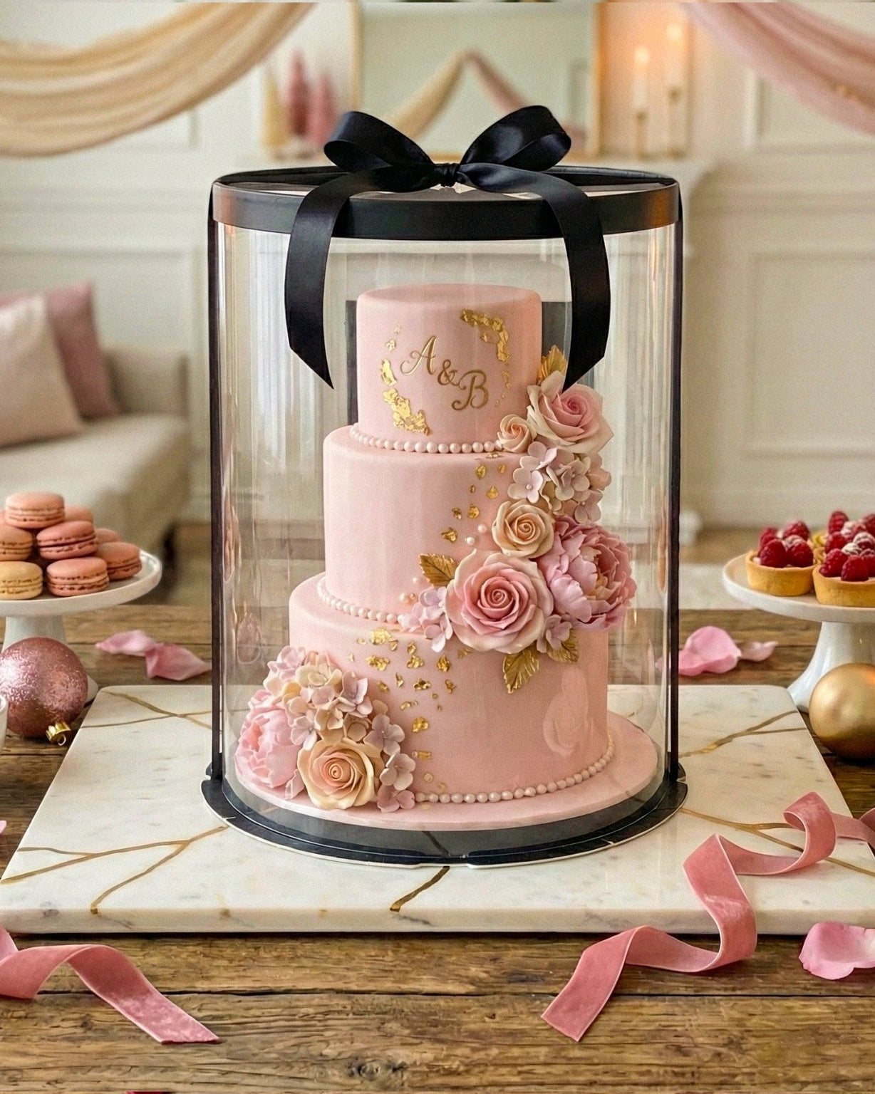 Large Round Tall Clear Cake Box - 12" D x 13.5" H - RW12135 Round cake box