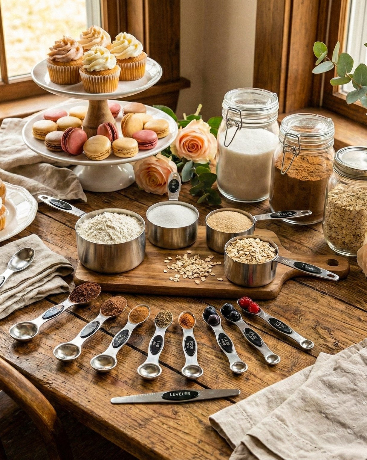 Magnetic Measuring Spoons and Stainless Steel Measuring Cups - measuring cups and spoons