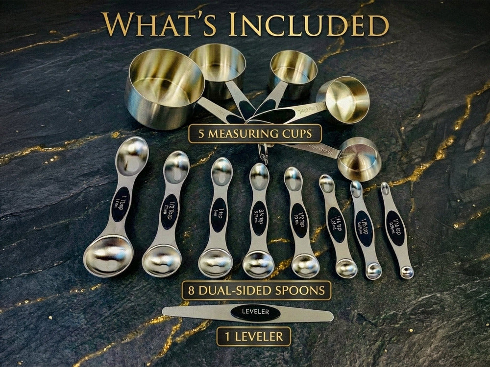 Magnetic Measuring Spoons and Stainless Steel Measuring Cups - measuring cups and spoons