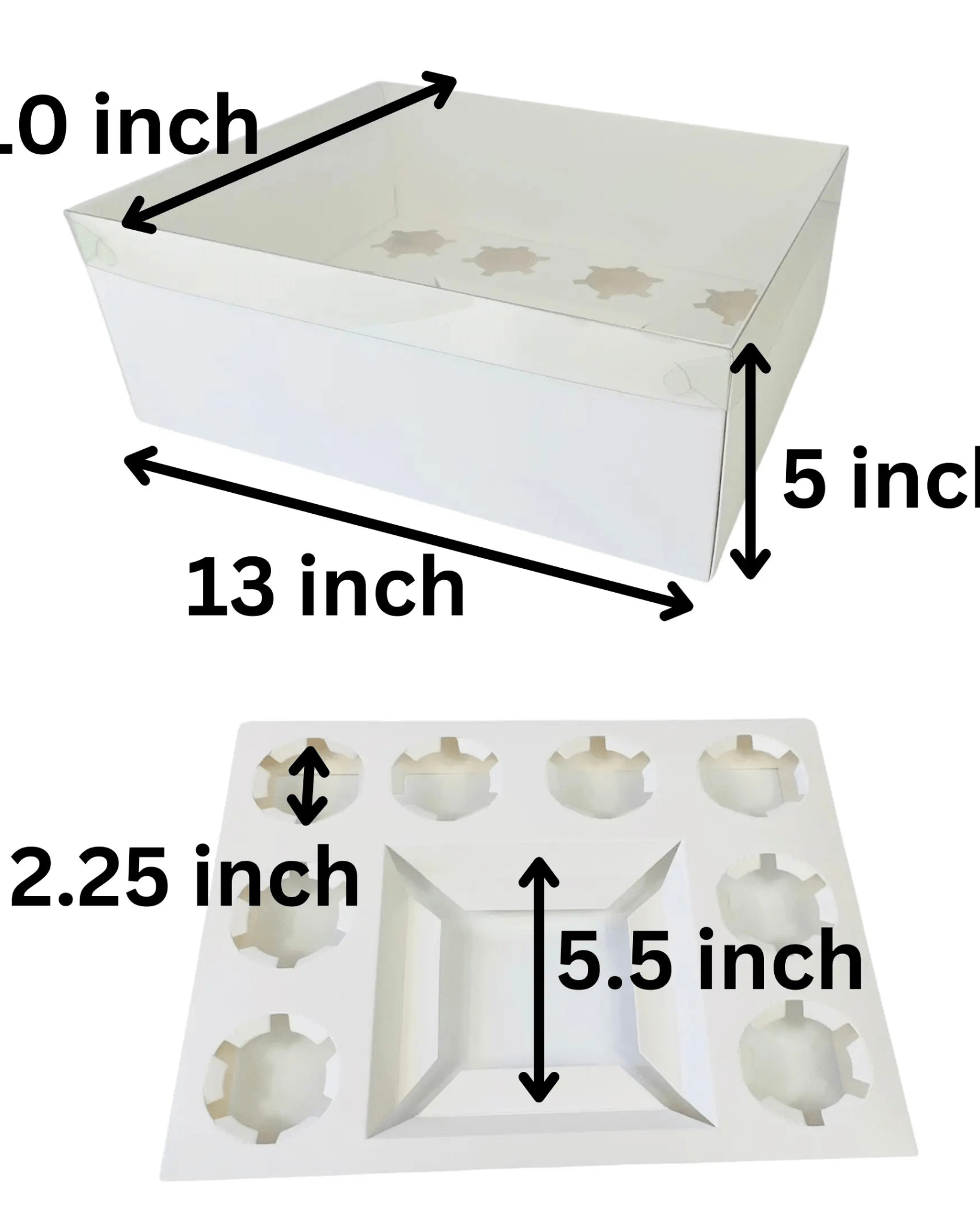 Mini Cake and Cupcakes Bento Boxes With Clear Lid and 8 Cupcake Holes - Sweet Degrees Kitchen