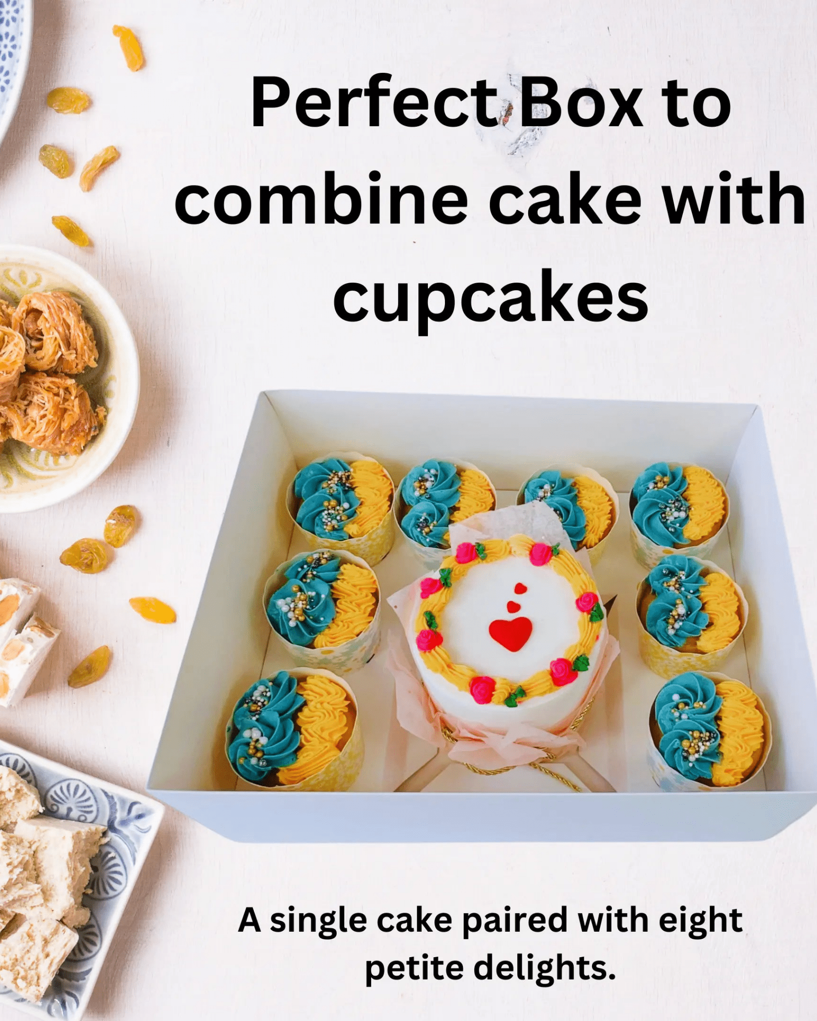 Mini Cake and Cupcakes Bento Boxes With Clear Lid and 8 Cupcake Holes - Sweet Degrees Kitchen