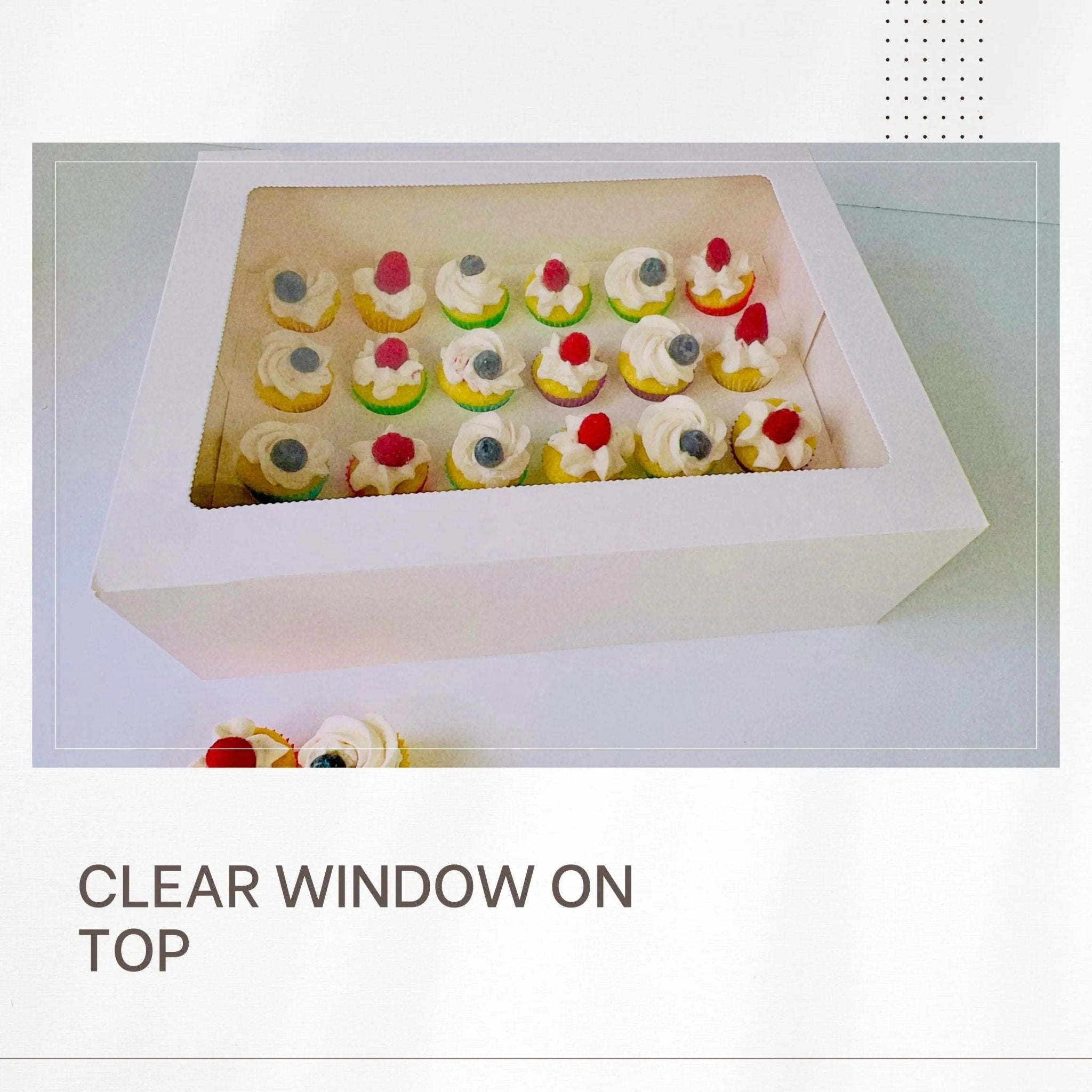 Mini Cupcake Boxes with Clear Window 12 Inserts - Cupcake boxes